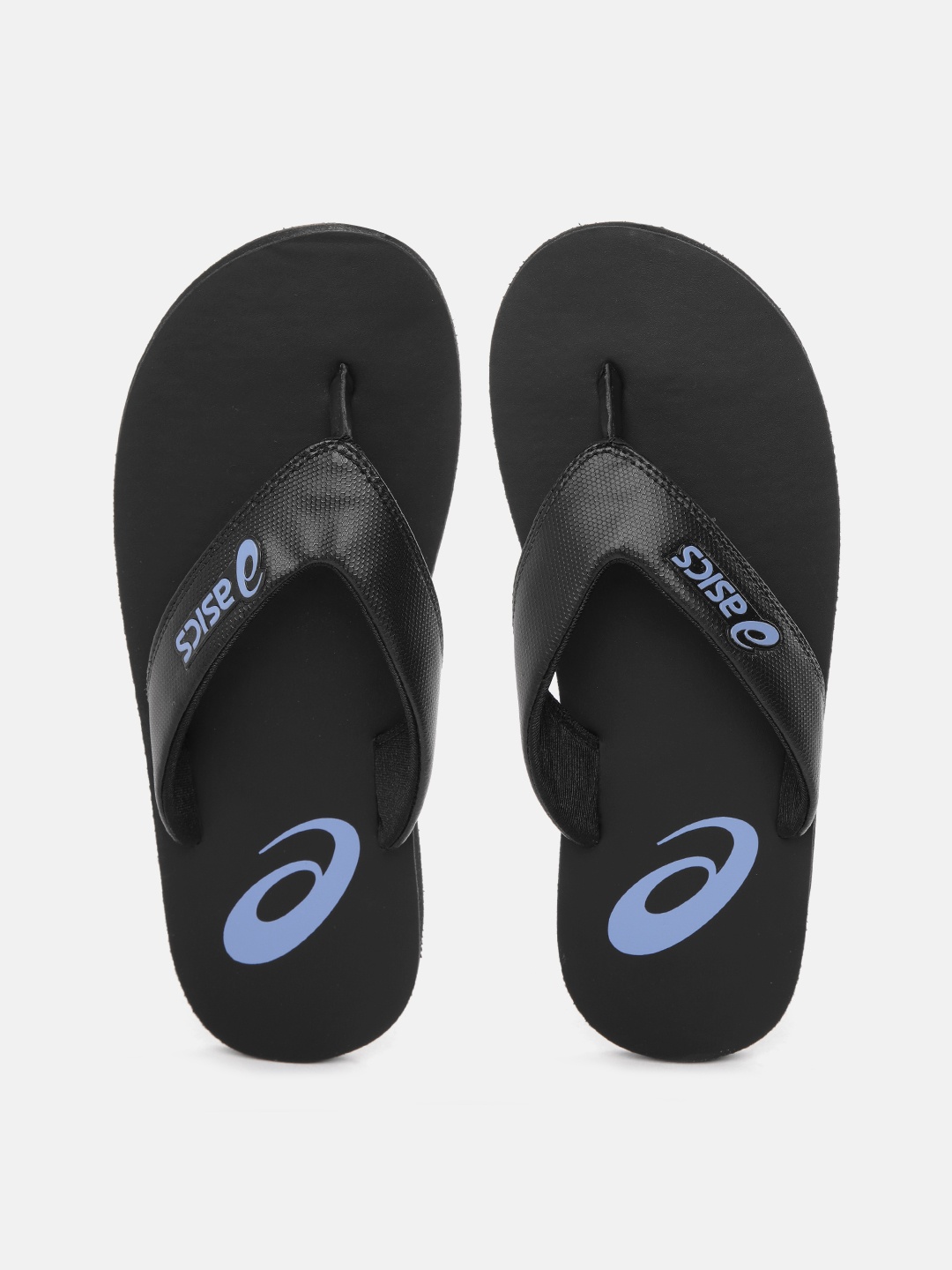 

ASICS Unisex Black & Blue Printed Thong Flip-Flops