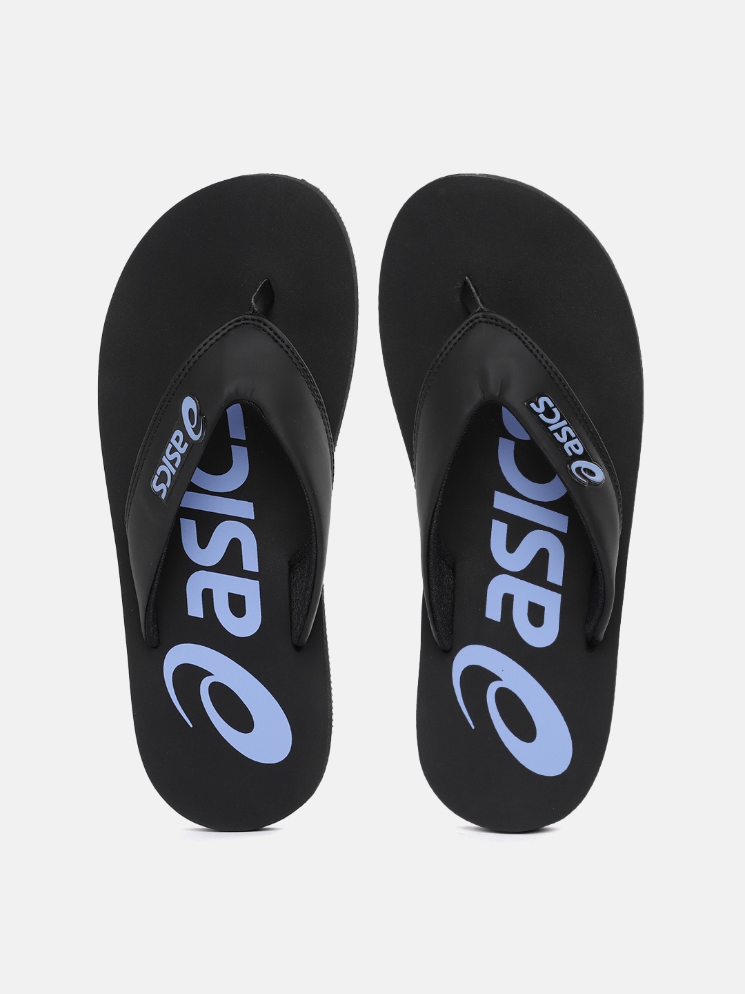 

ASICS Unisex Black & Lavender Brand Logo Printed Thong Flip-Flops