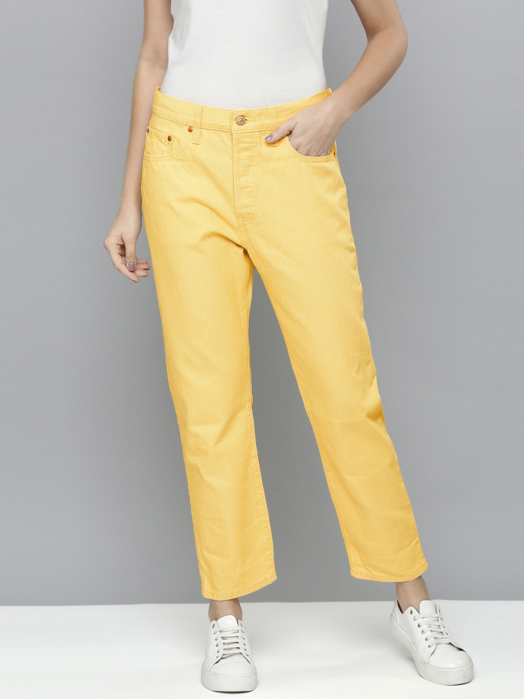

Levis Women Yellow 501 Straight Fit Jeans
