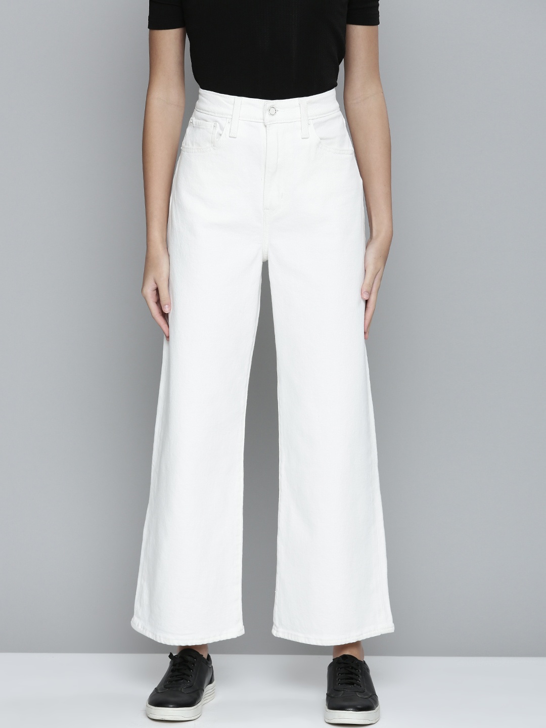 

Levi's Women Wide Leg High-Rise Stretchable Jeans, White