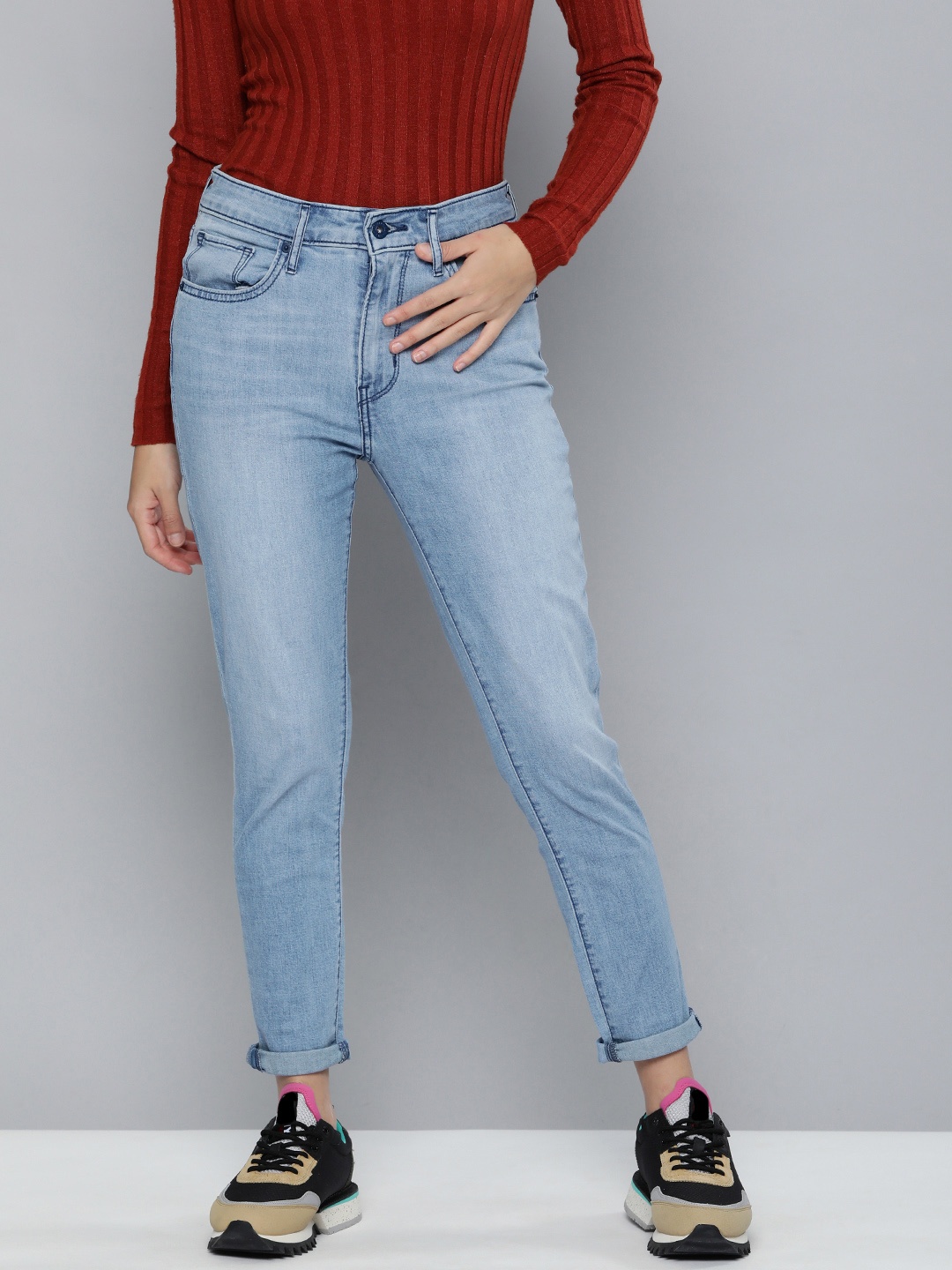 

Levis Women Blue 721 Skinny Fit High-Rise Heavy Fade Stretchable Jeans