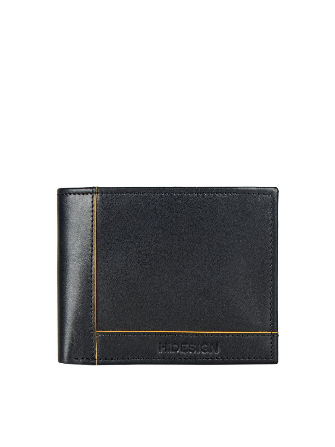 

Hidesign Men Black Leather Two Fold Wallet