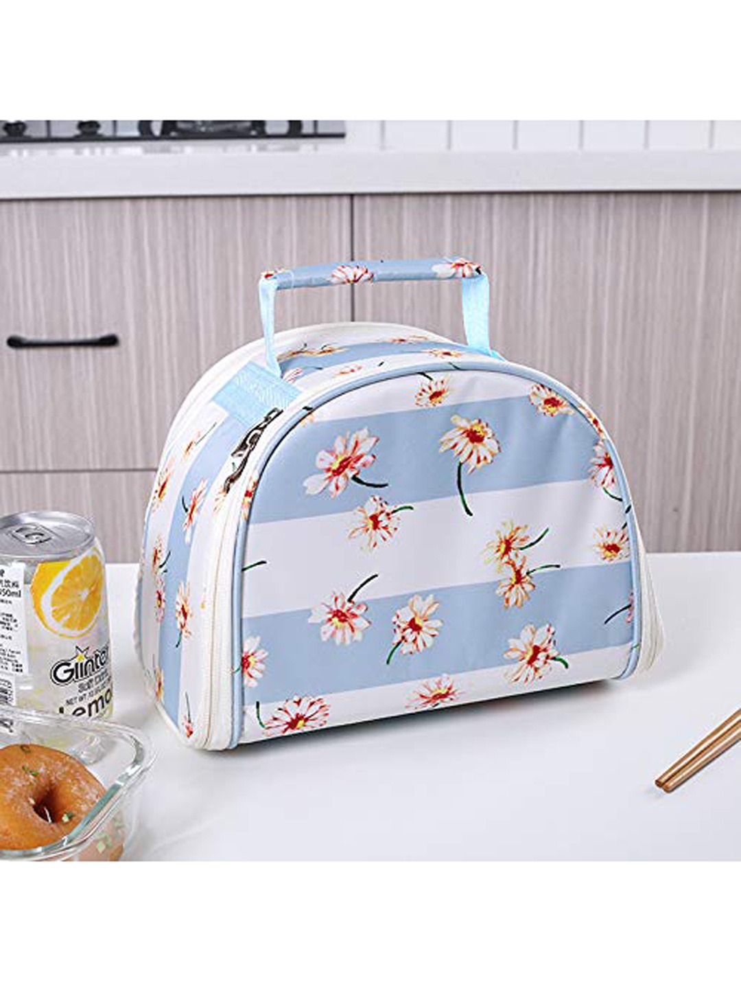 

Instabuyz Unisex White Floral Printed Lunch Box Insulated Bag