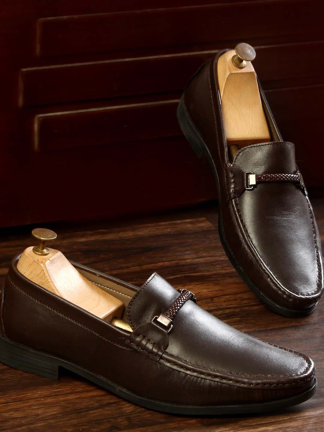 

LOUIS STITCH Men Brown Handmade Leather Loafers