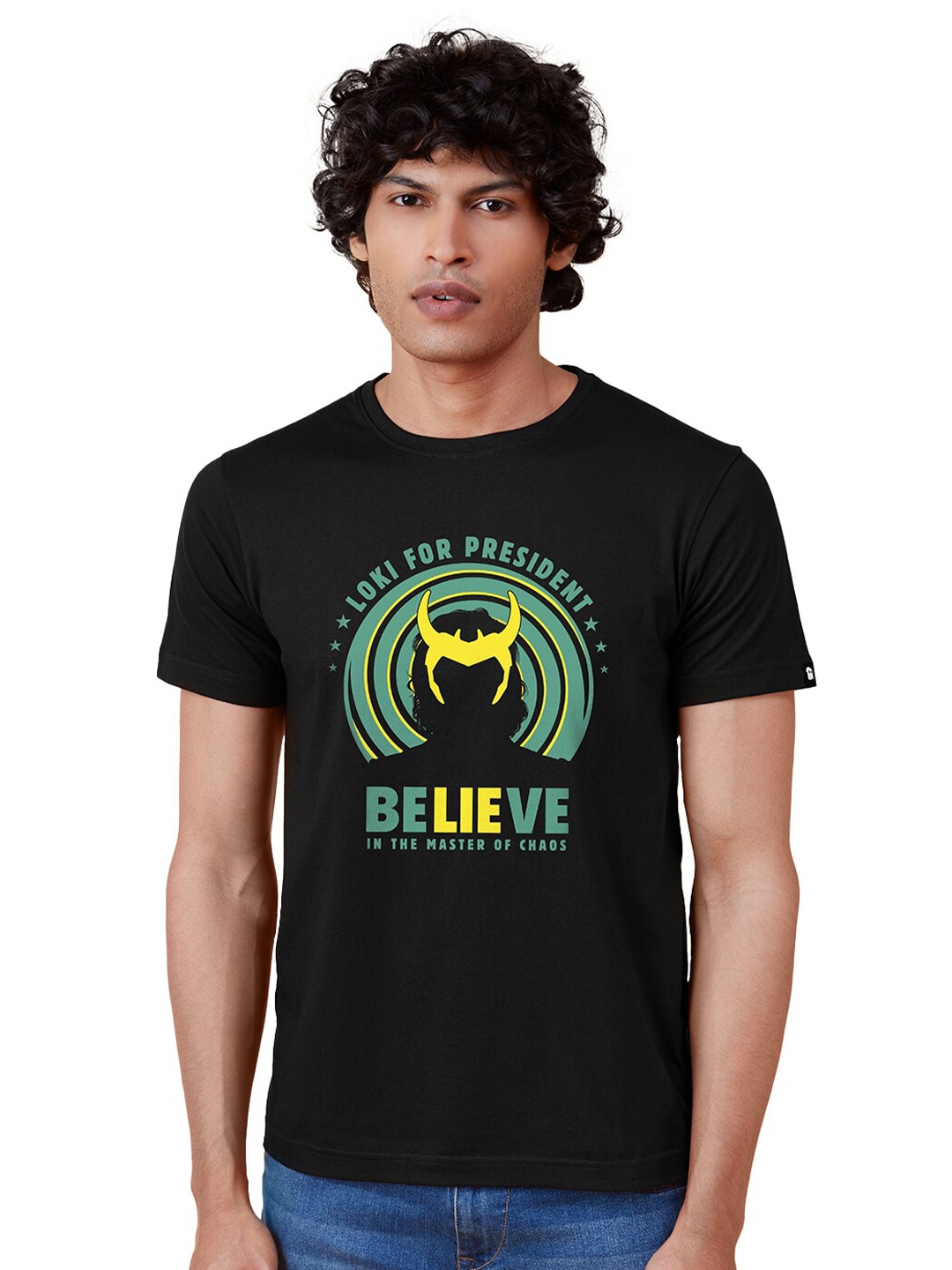 

The Souled Store Men Black Loki Printed T-shirt