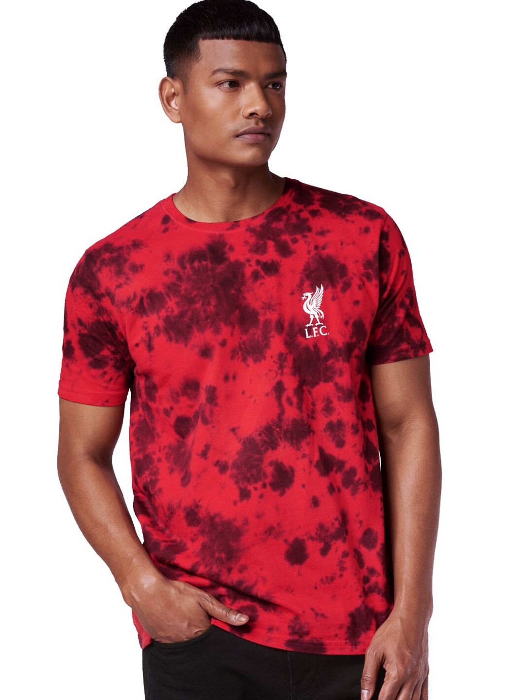 

The Souled Store Men Red Liverpool FC Tie & Dye T-shirt