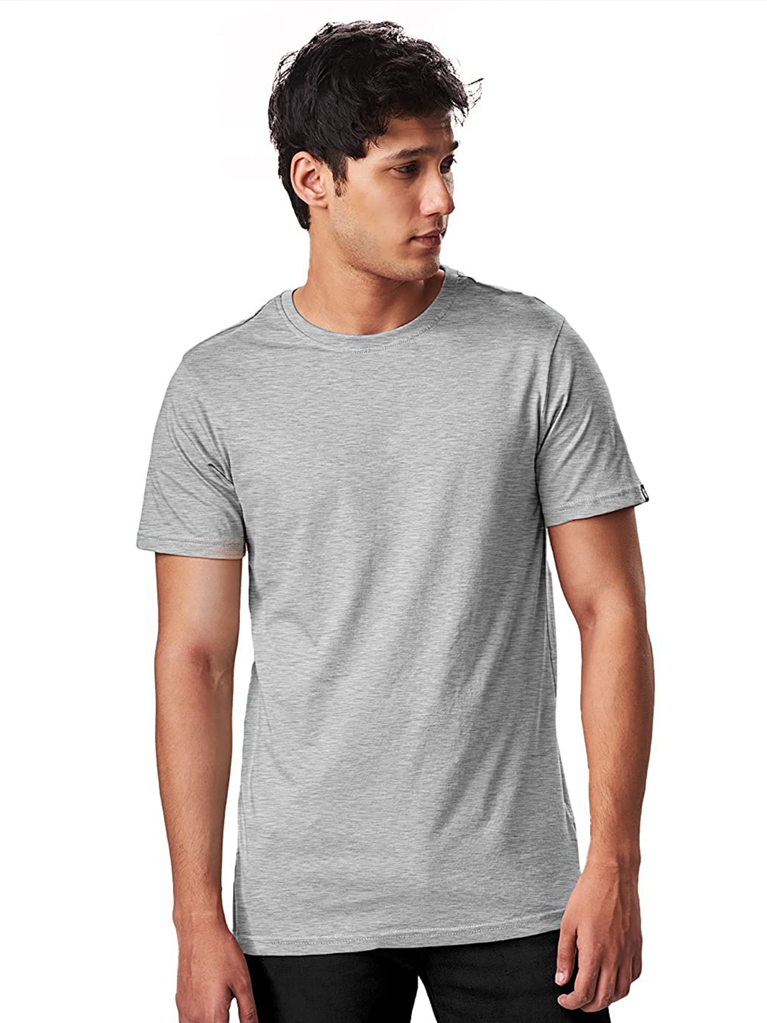 

The Souled Store Men Grey Solid T-shirt