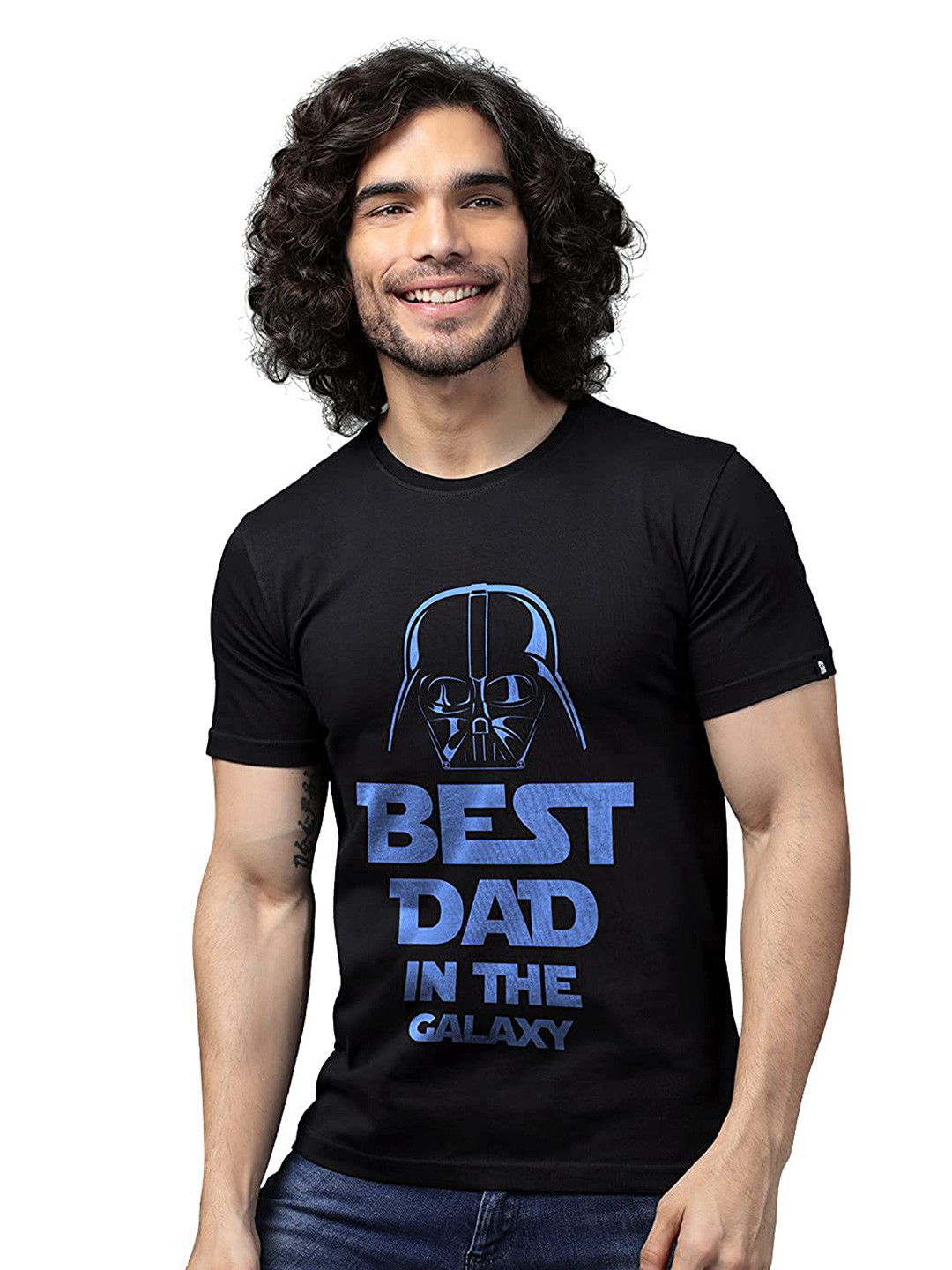 

The Souled Store Men Black & Blue Star Wars Printed Cotton T-shirt