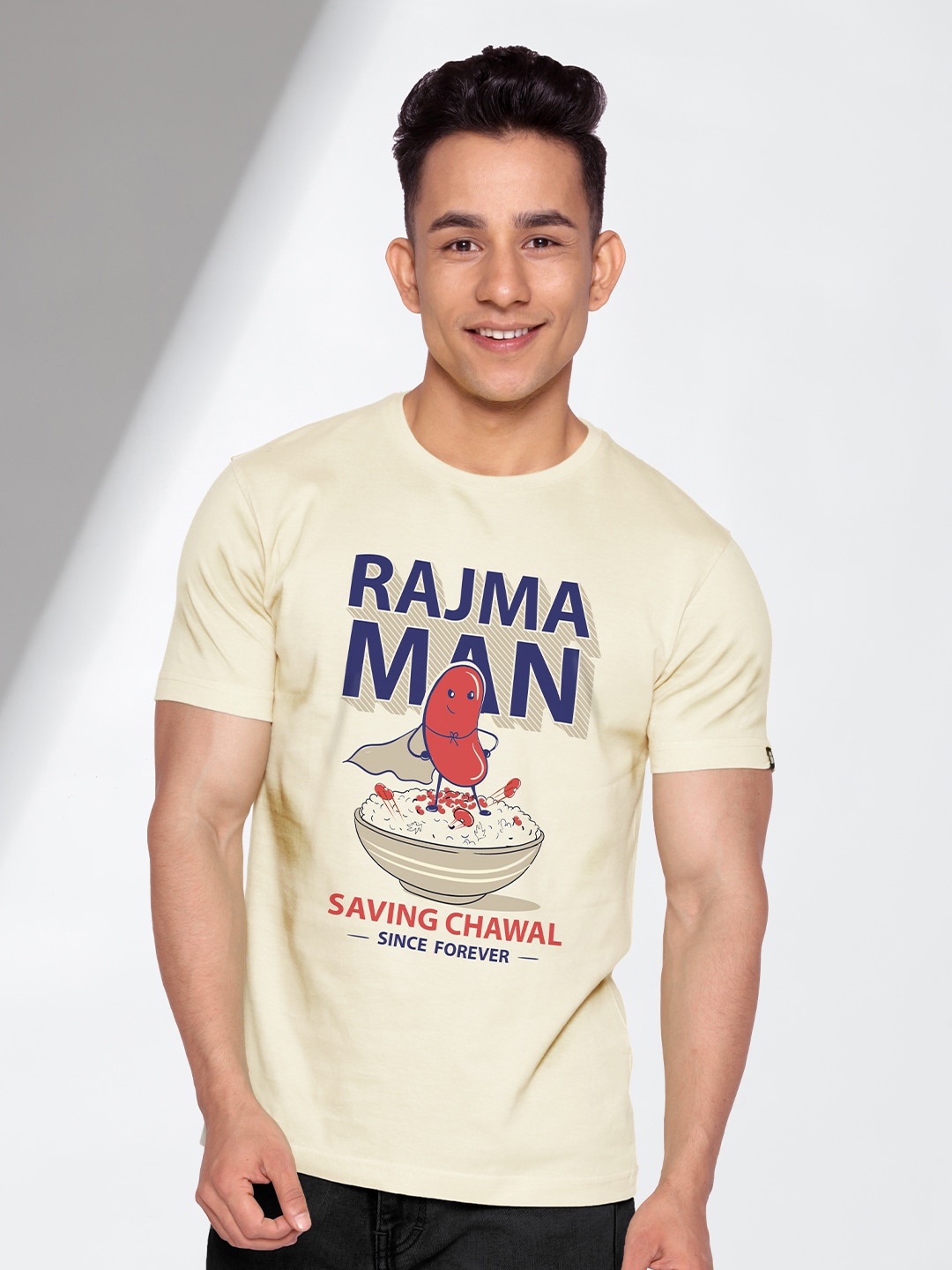 

The Souled Store Men Yellow & Blue Printed Cotton T-shirt