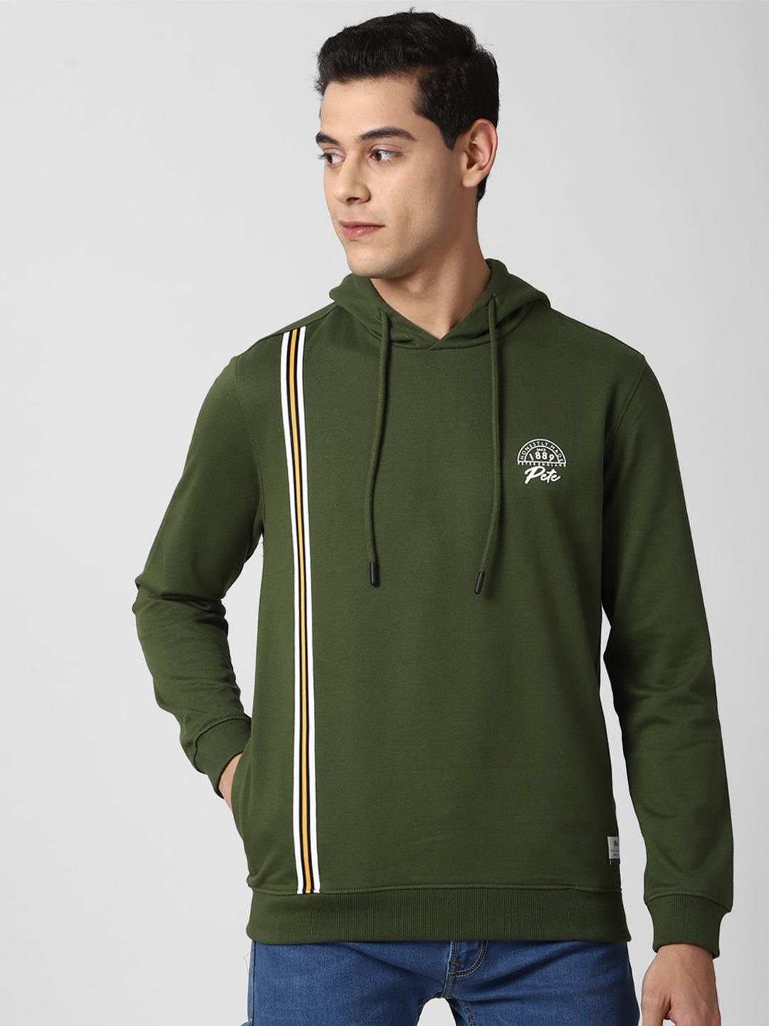 

Peter England Casuals Men Olive Green Hooded Sweatshirt