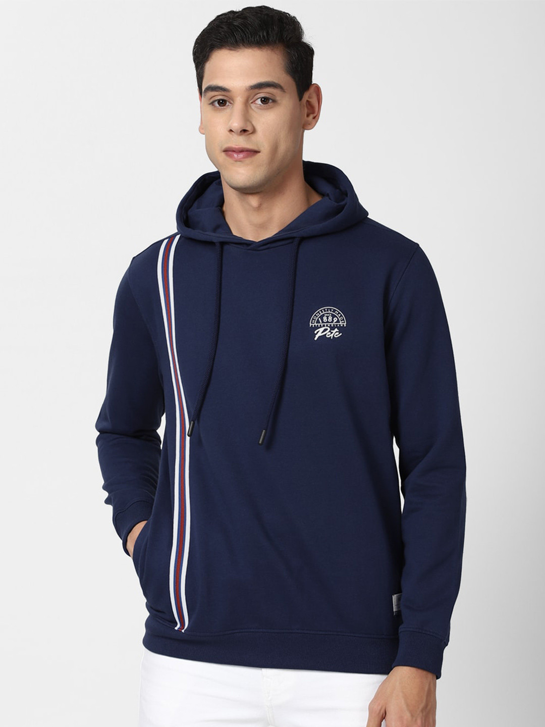 

Peter England Casuals Men Navy Blue Hooded Sweatshirt