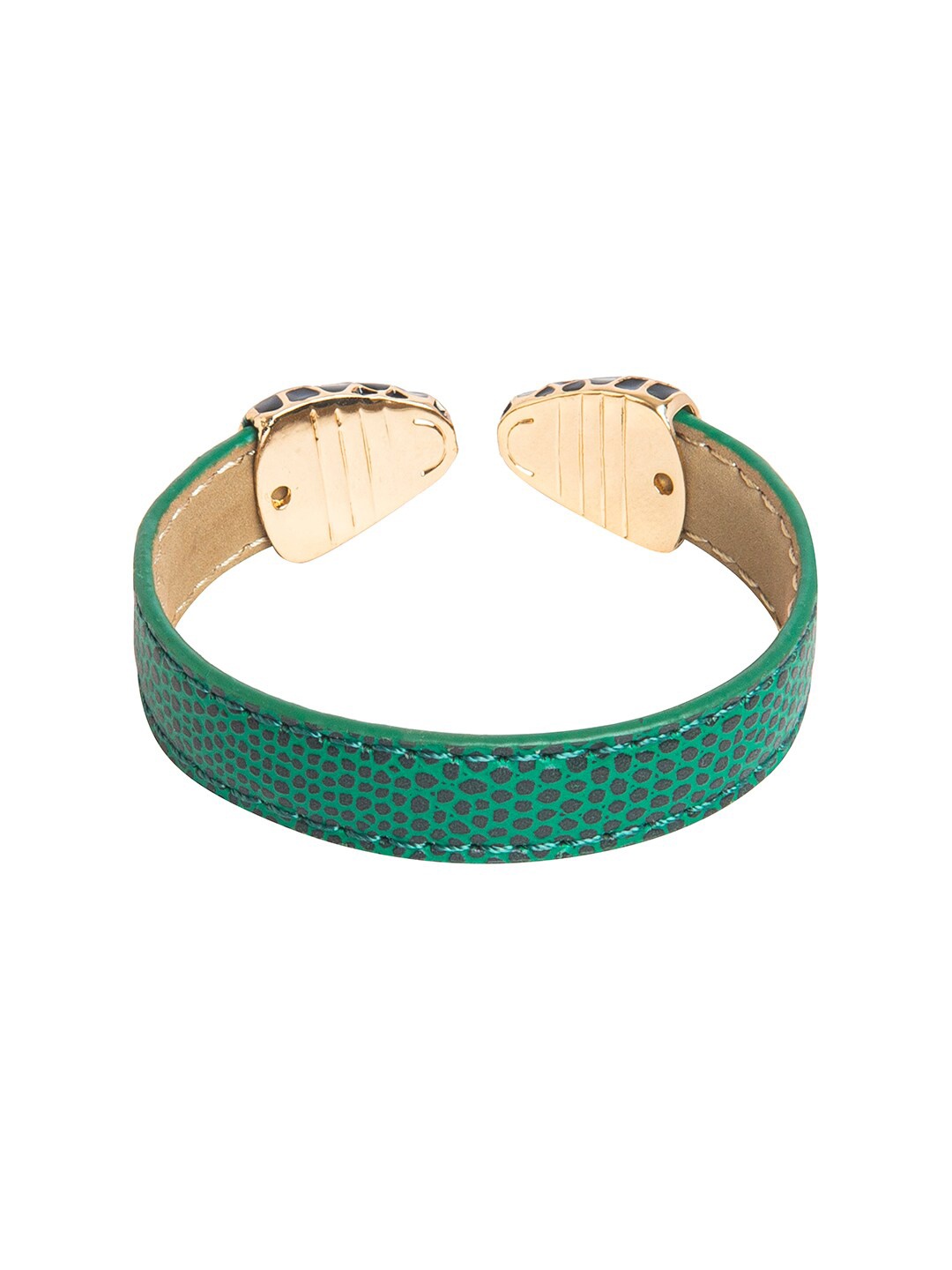 

Moon Dust Women Gold-Toned & Teal Brass Gold-Plated Wraparound Bracelet