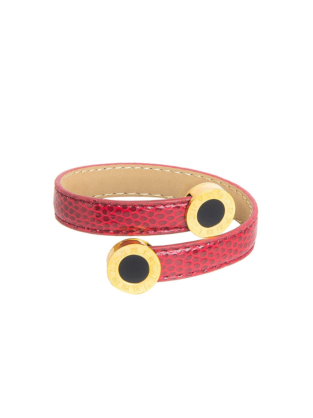 

Moon Dust Women Gold-Toned & Red Brass Gold-Plated Wraparound Bracelet