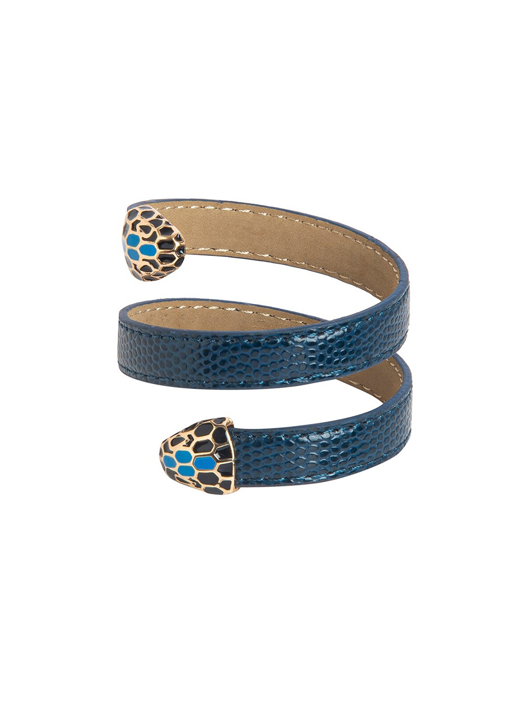 

Moon Dust Women Gold-Toned & Blue Brass Gold-Plated Leather Wraparound Bracelet