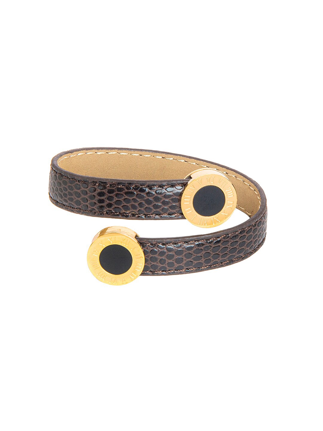 

Moon Dust Women Gold-Toned & Brown Designer Stylish Serpent Wraparound Bracelet