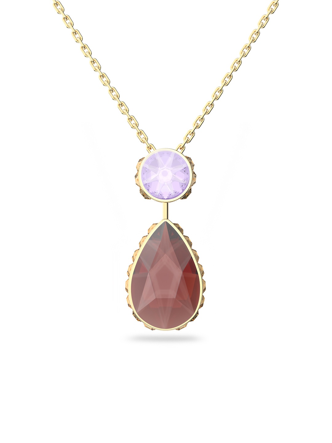 

SWAROVSKI Gold-Plated & Purple Brown Reversible Pendent Chain