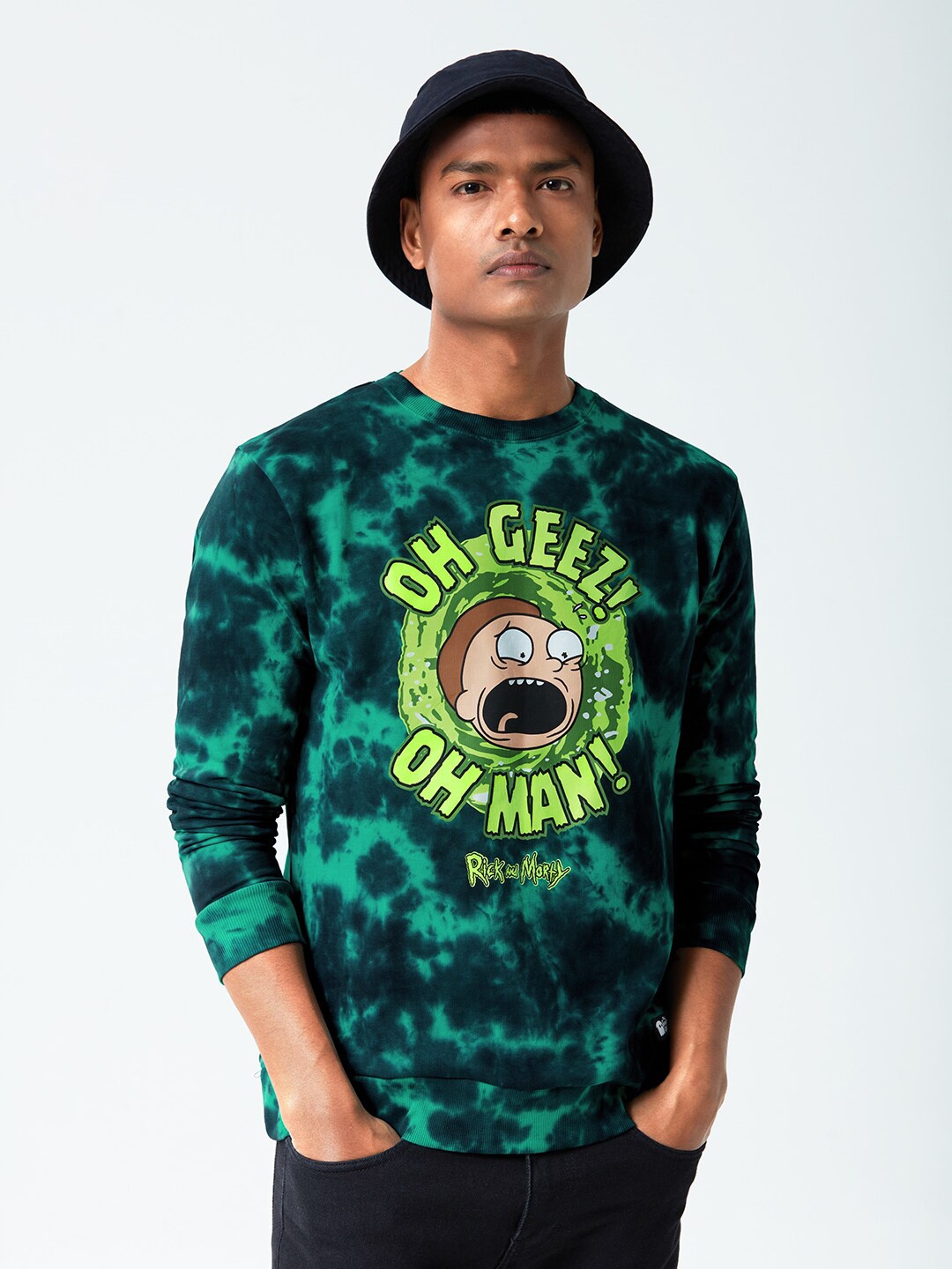 

The Souled Store Men Green Rick And Morty Printed Sweatshirt
