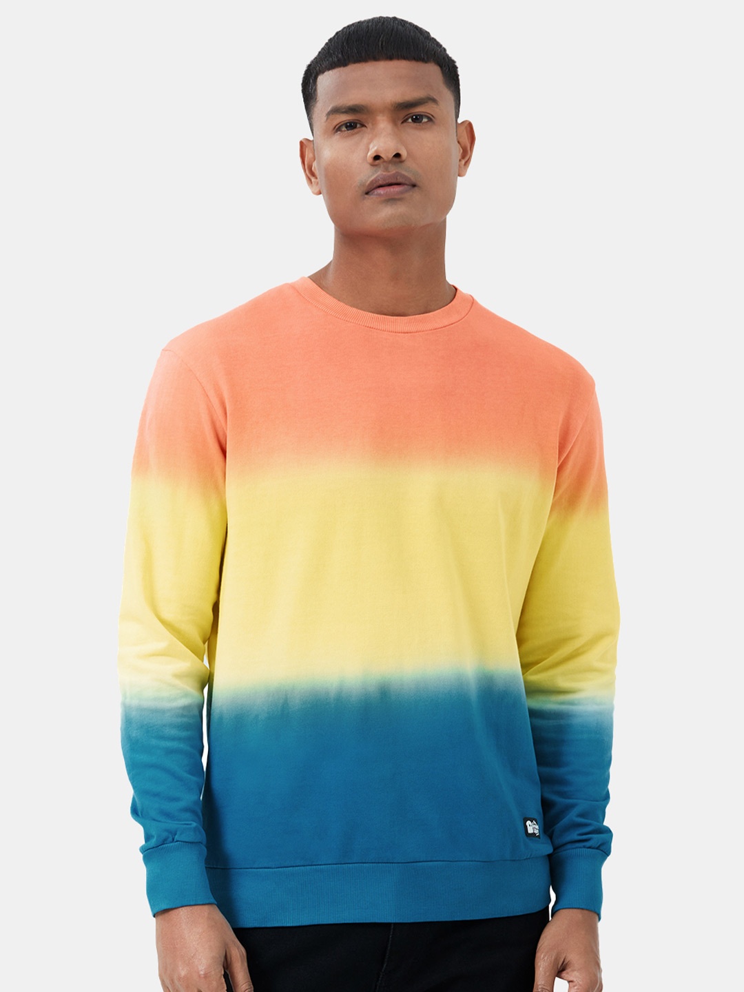 

The Souled Store Men Multicoloured Tie Dye Colourblocked Cotton Sweatshirt, Multi