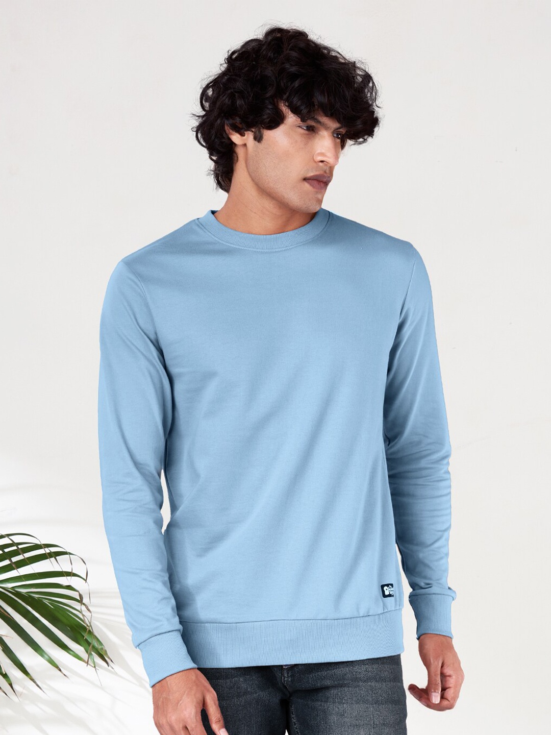 

The Souled Store Men Snow Blue Solid Sweatshirt