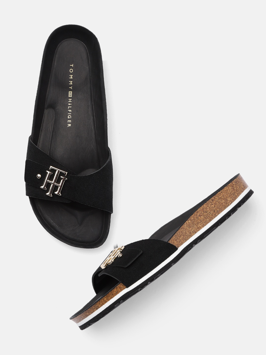 

Tommy Hilfiger Women Black Open Toe Flats
