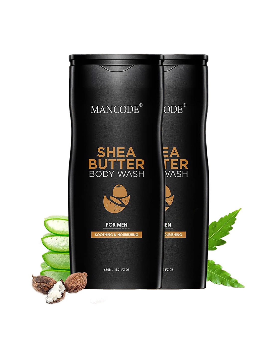 

MANCODE Men Set of 2 Shea Butter Body Wash, Black