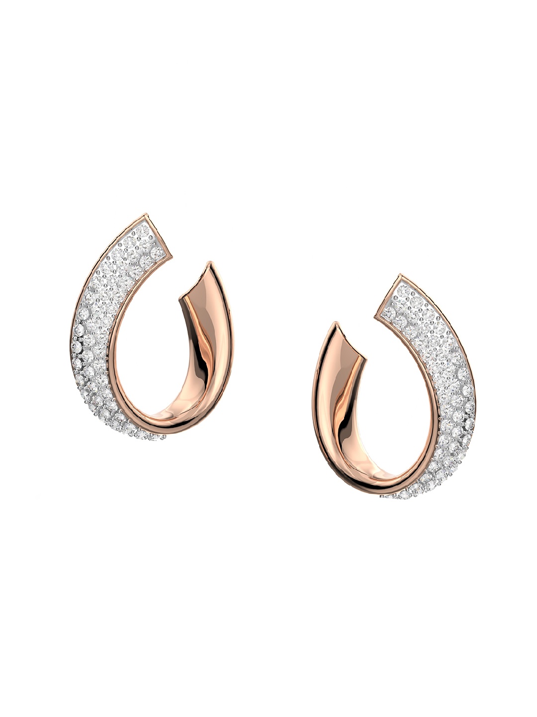 

SWAROVSKI White & Gold-tone plated Exist hoop earrings Small