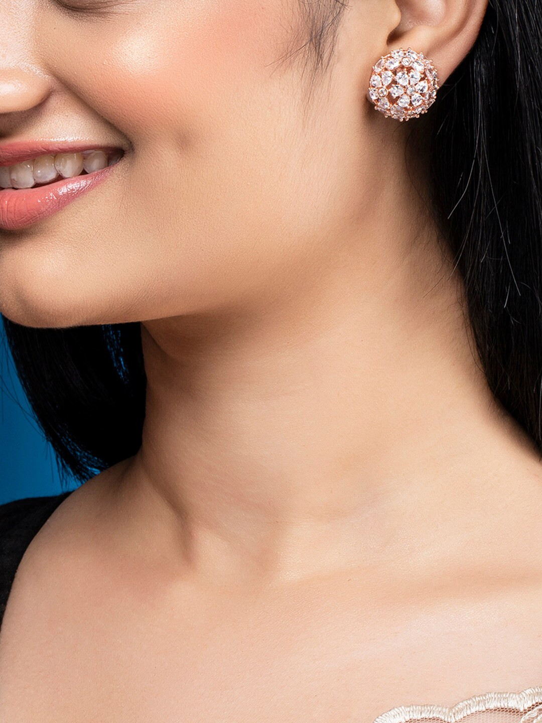 

Rubans Rose Gold Circular Studs Earrings
