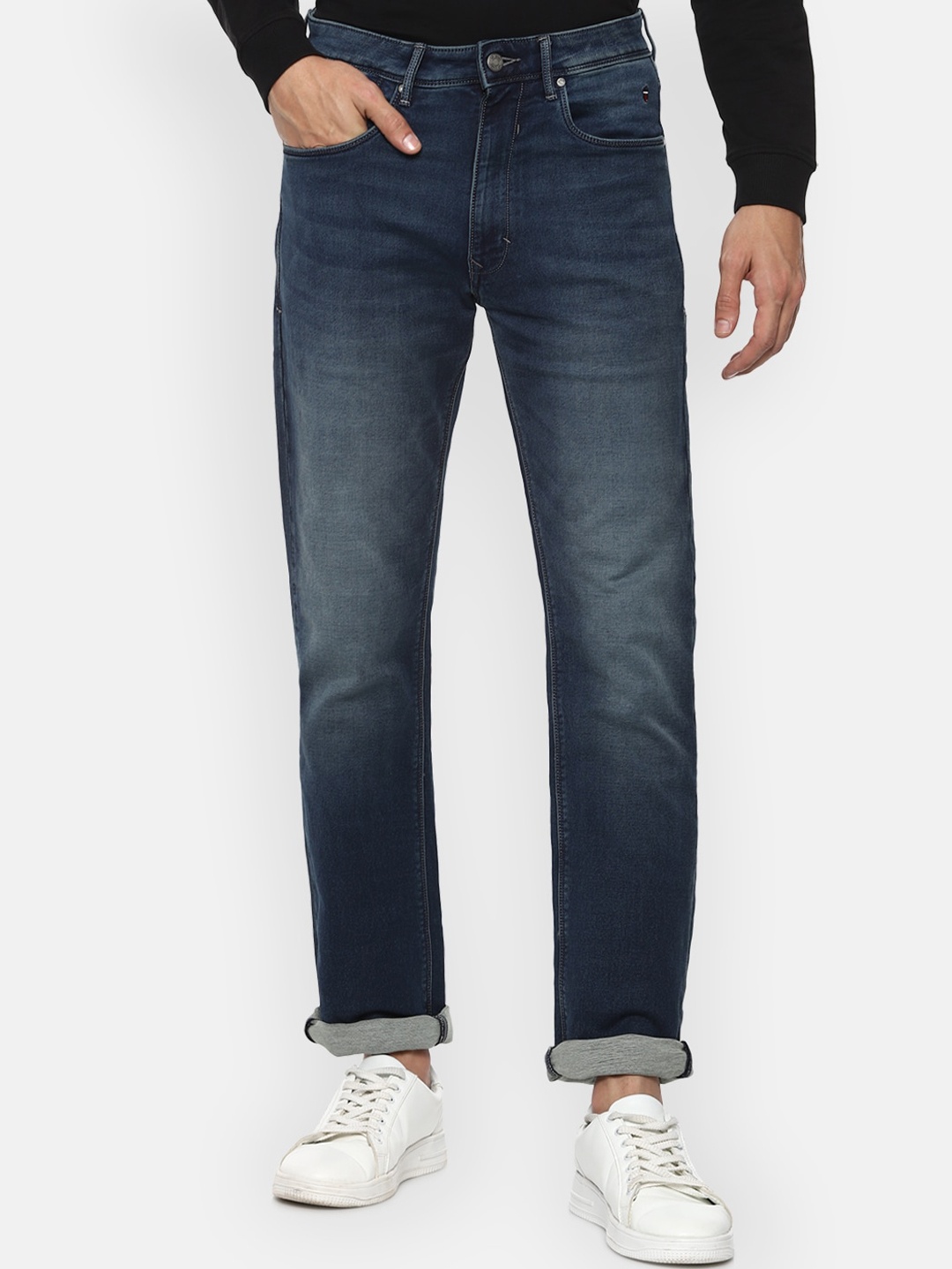 

Louis Philippe Jeans Men Navy Blue Heavy Fade Jeans