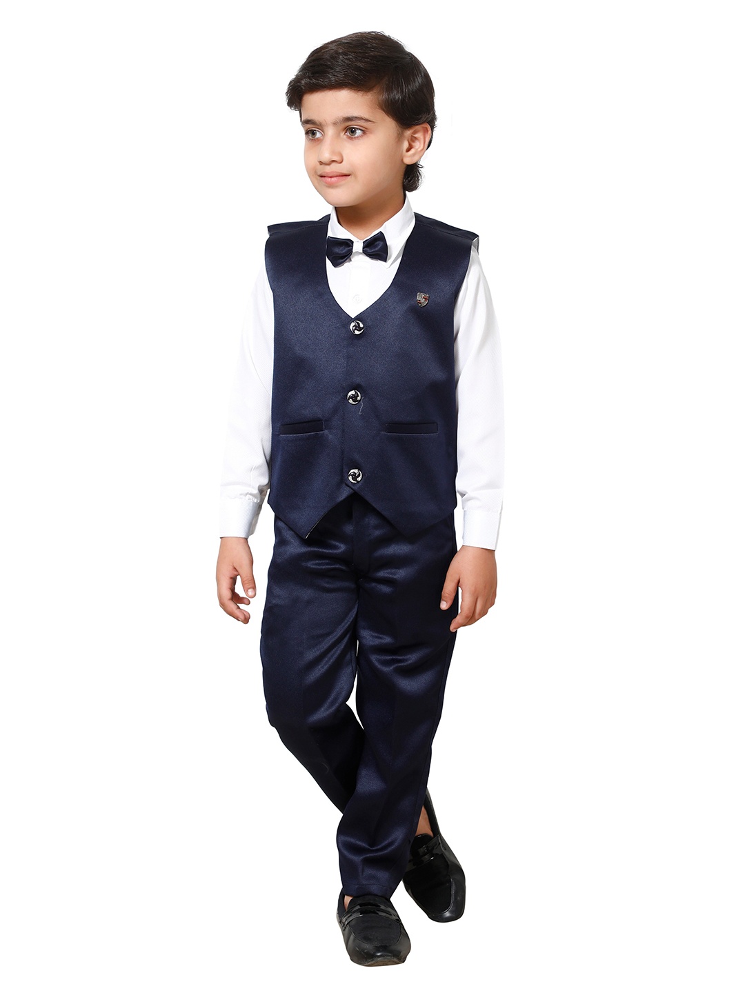 

FOURFOLDS Boys 3-Piece Suit, Navy blue