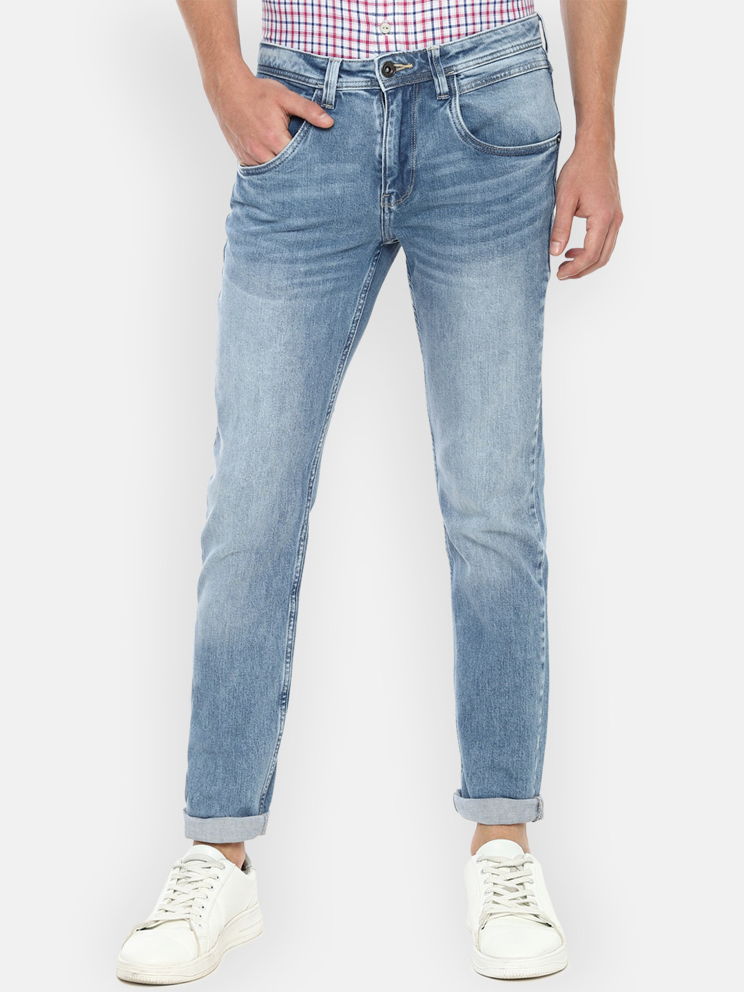 

VAN HEUSEN DENIM LABS Men Blue Slim Fit Heavy Fade Jeans
