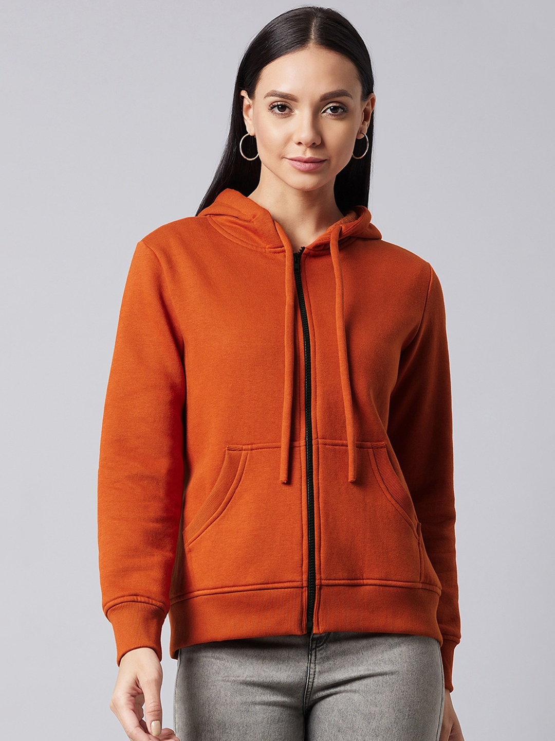 

DOLCE CRUDO Women Rust Hooded Sweatshirt