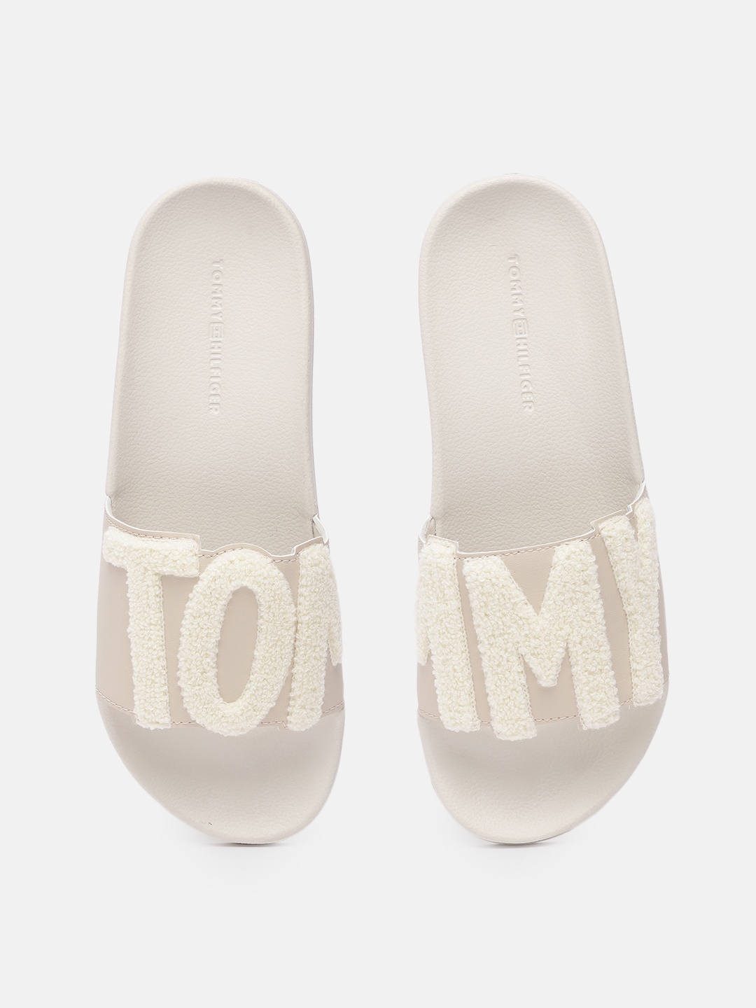 

Tommy Hilfiger Women Beige Lettering Pool Sliders