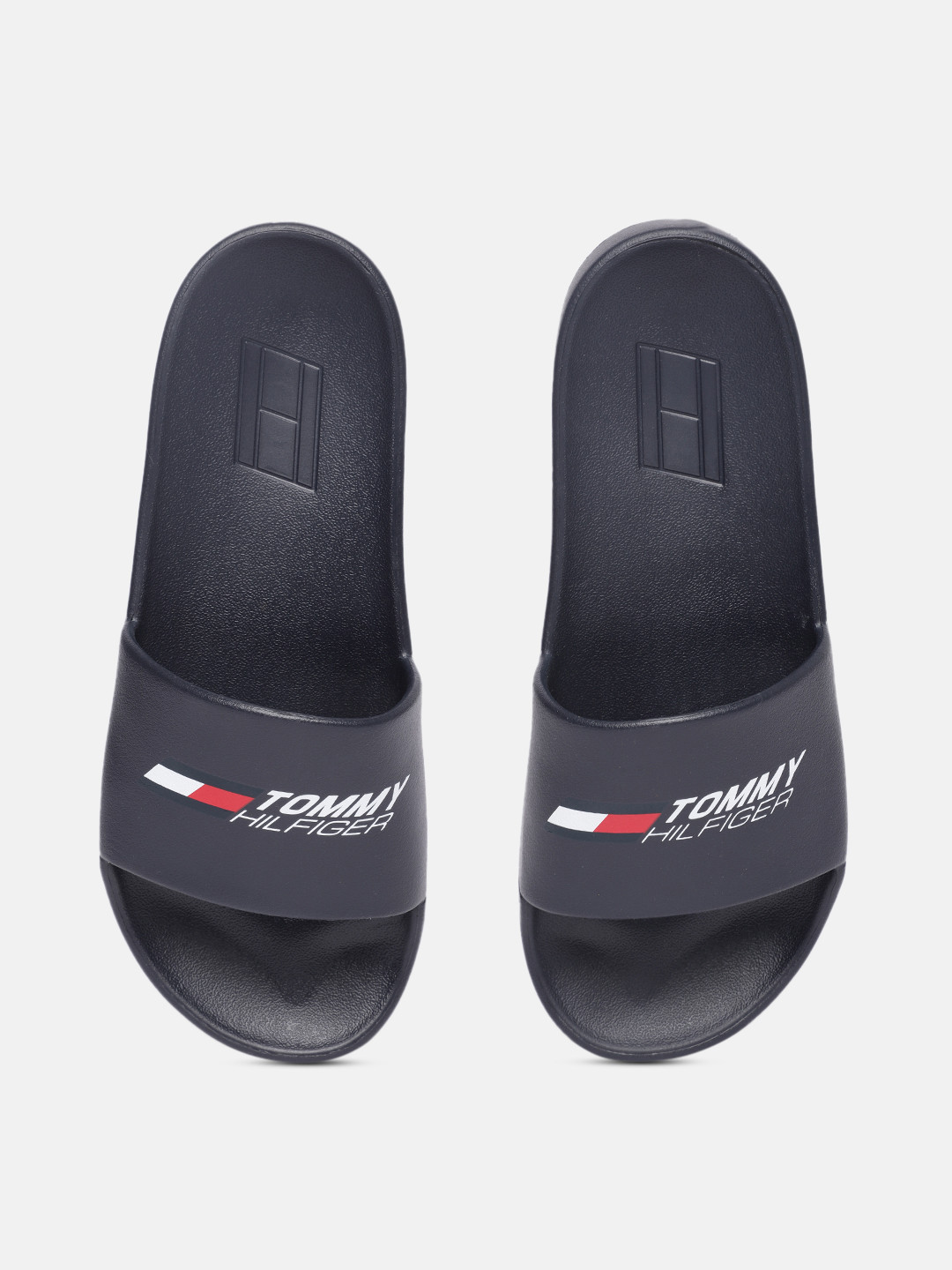

Tommy Hilfiger Women Navy Blue Printed Croslite Sliders