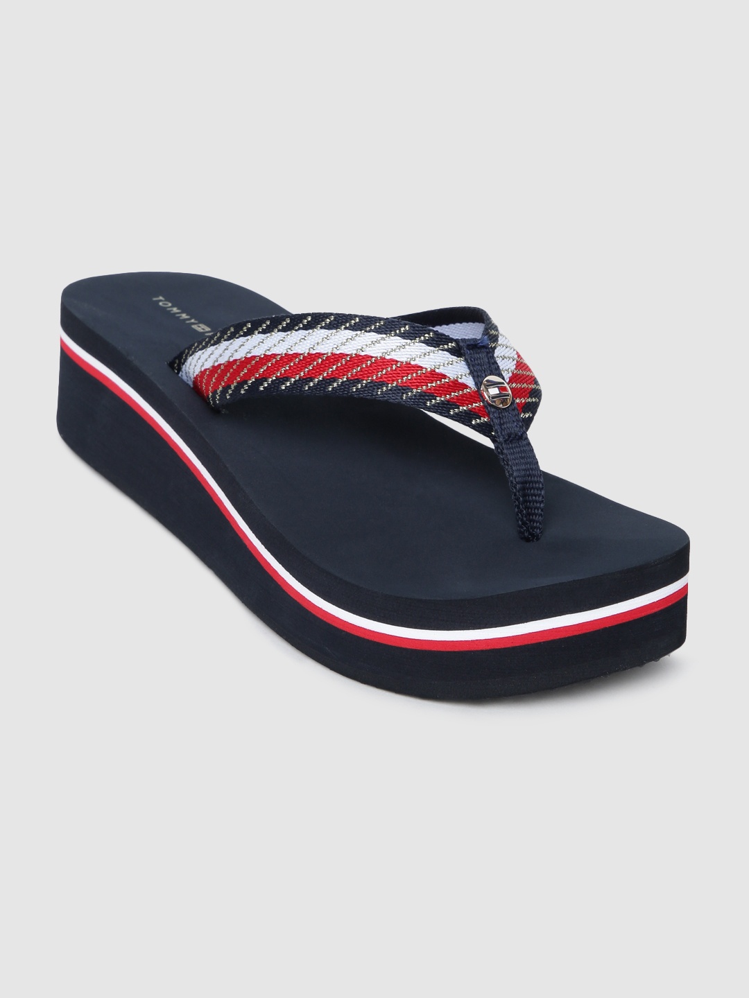 

Tommy Hilfiger Women Blue Printed Wedge Thong Flip-Flops