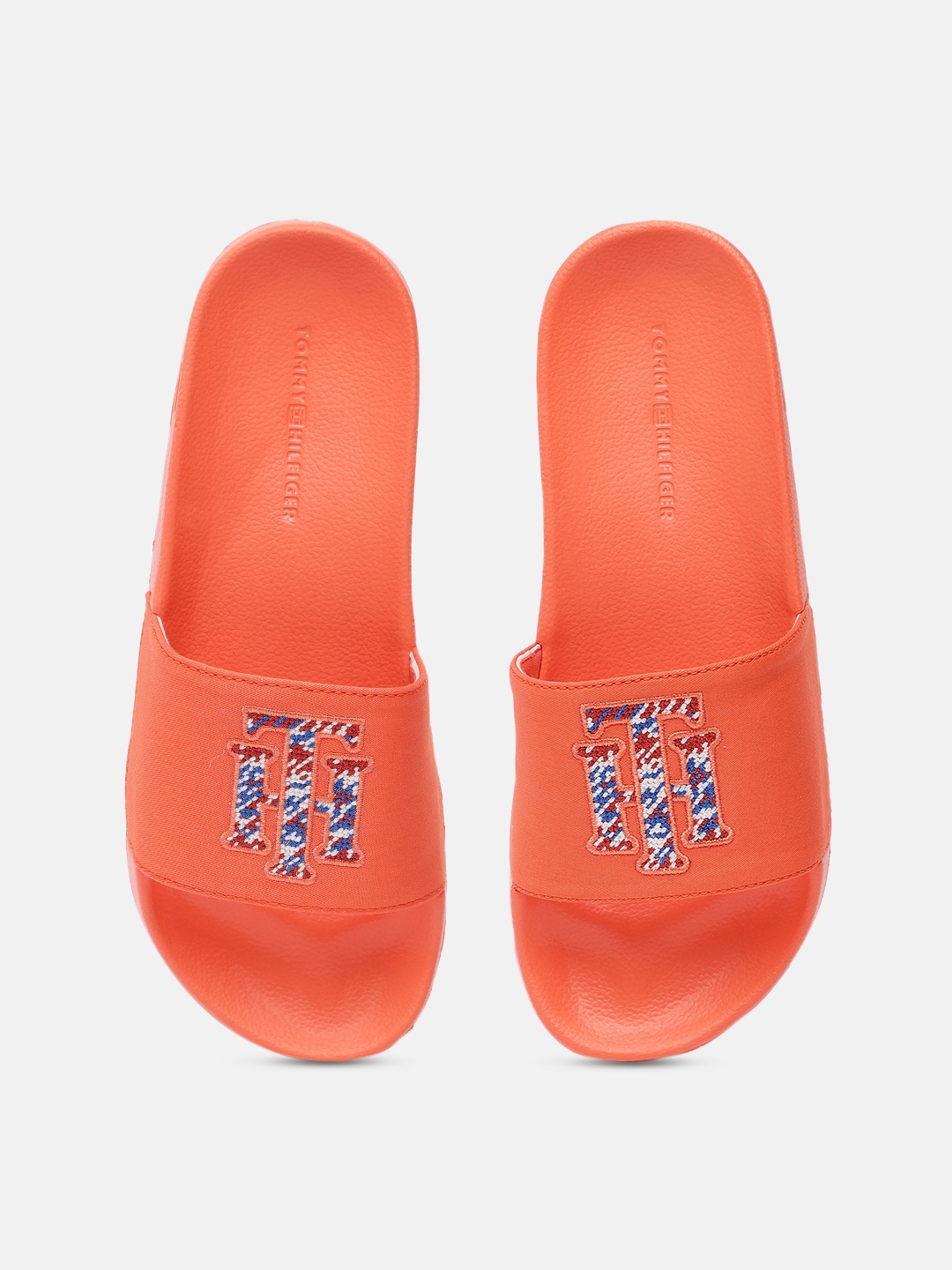 

Tommy Hilfiger Women Coral Brand Logo Pool Croslite Sliders