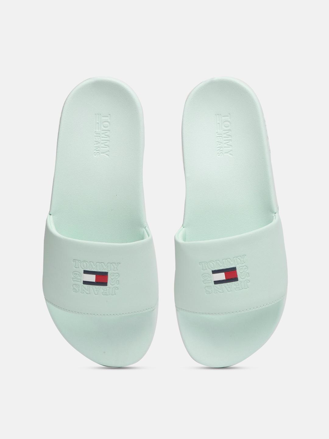

Tommy Hilfiger Women Mint Green Brand Logo Printed Sliders