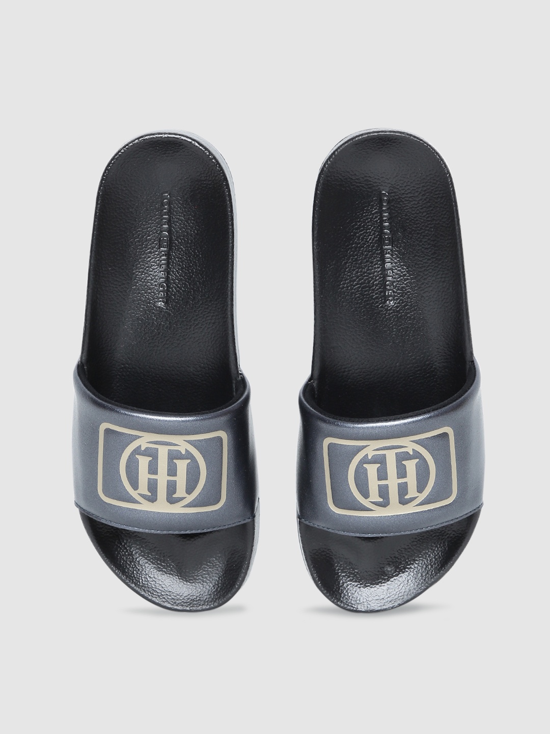 

Tommy Hilfiger Women Black Printed Metallic Pool Sliders