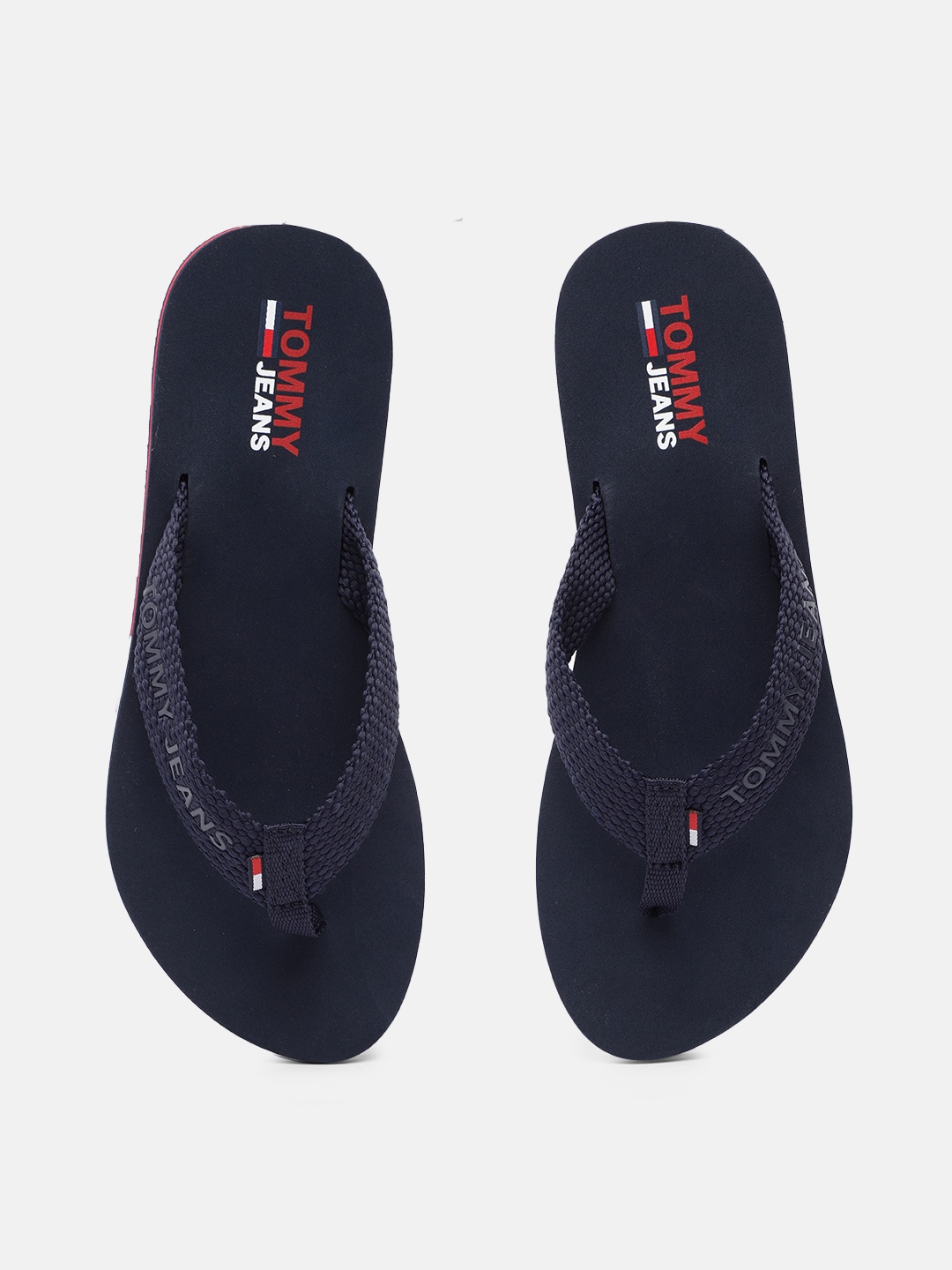 

Tommy Hilfiger Women Navy Blue Brand Logo Beach Thong Flip-Flops