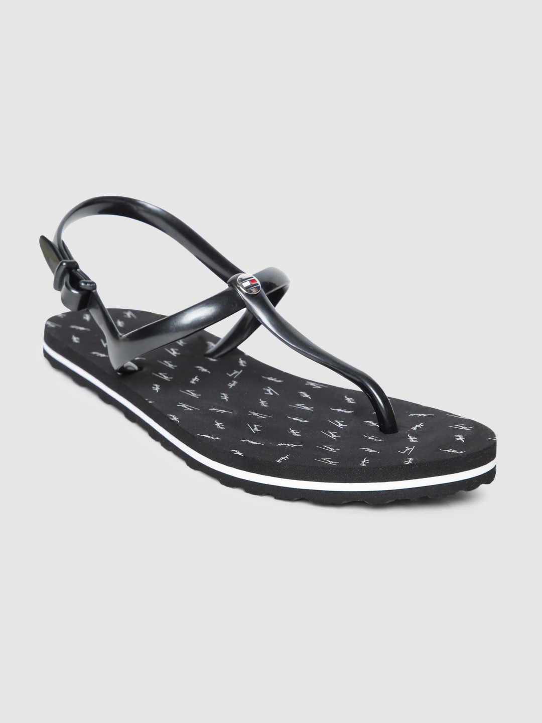 

Tommy Hilfiger Women Black T-Strap Flats