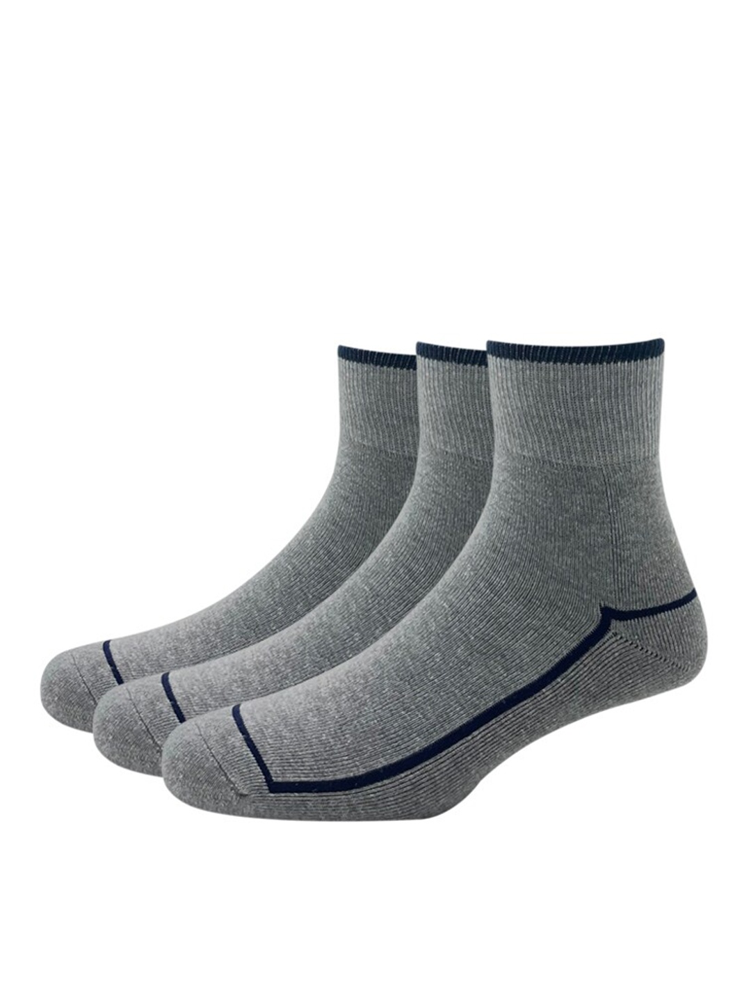

Van Heusen Men Grey Melange Pack Of 3 Ankle Length Cotton Socks