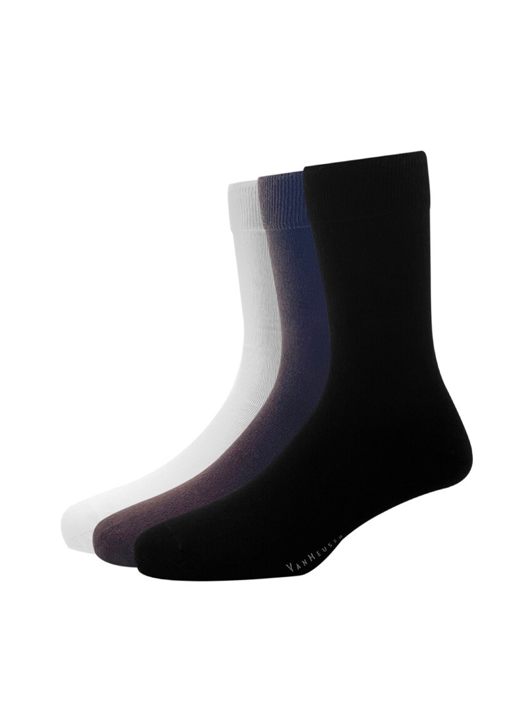 

Van Heusen Men Black Pack of 3 Cotton Full Length Socks