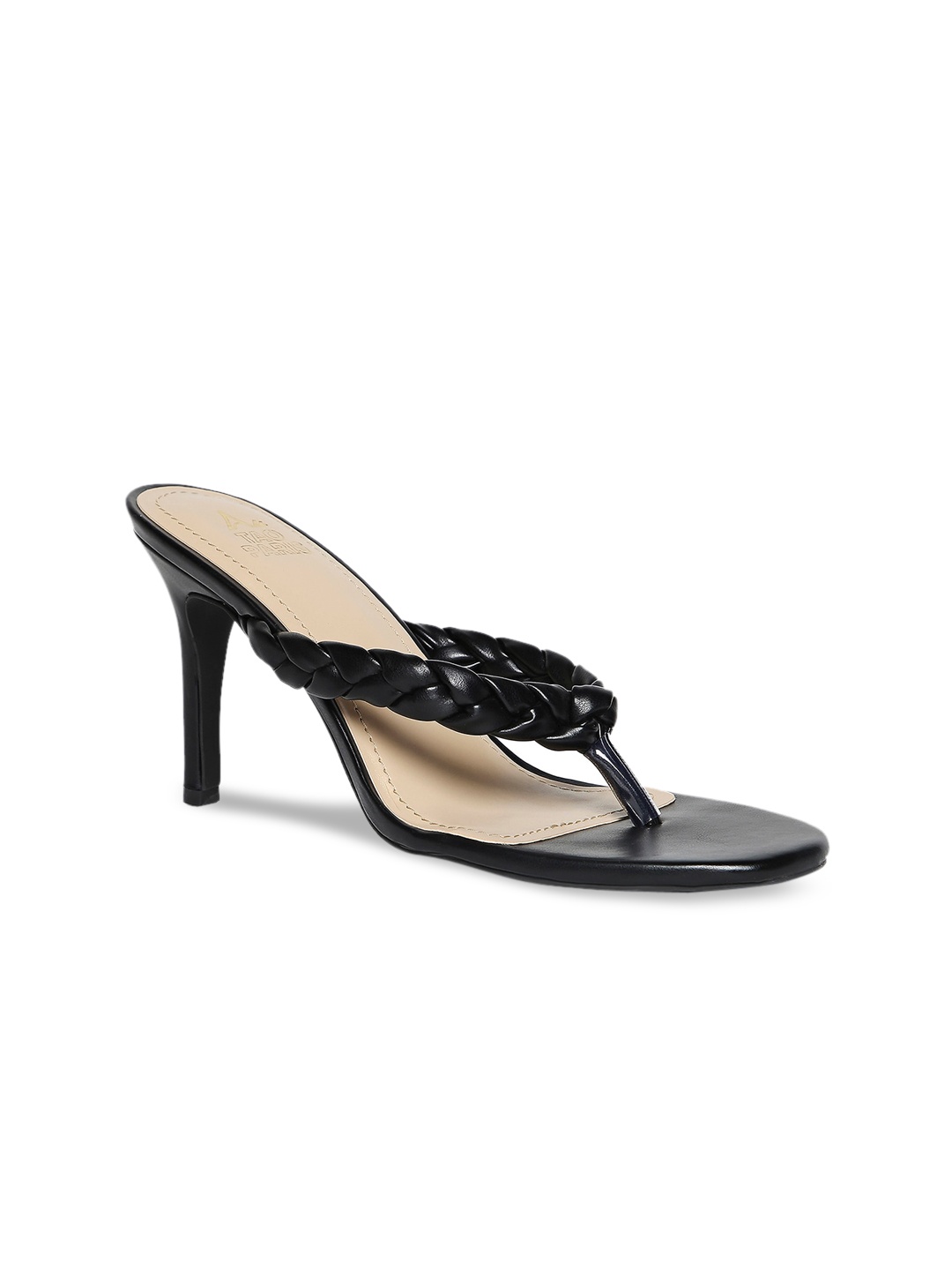 

Tao Paris Black PU Slim Heels