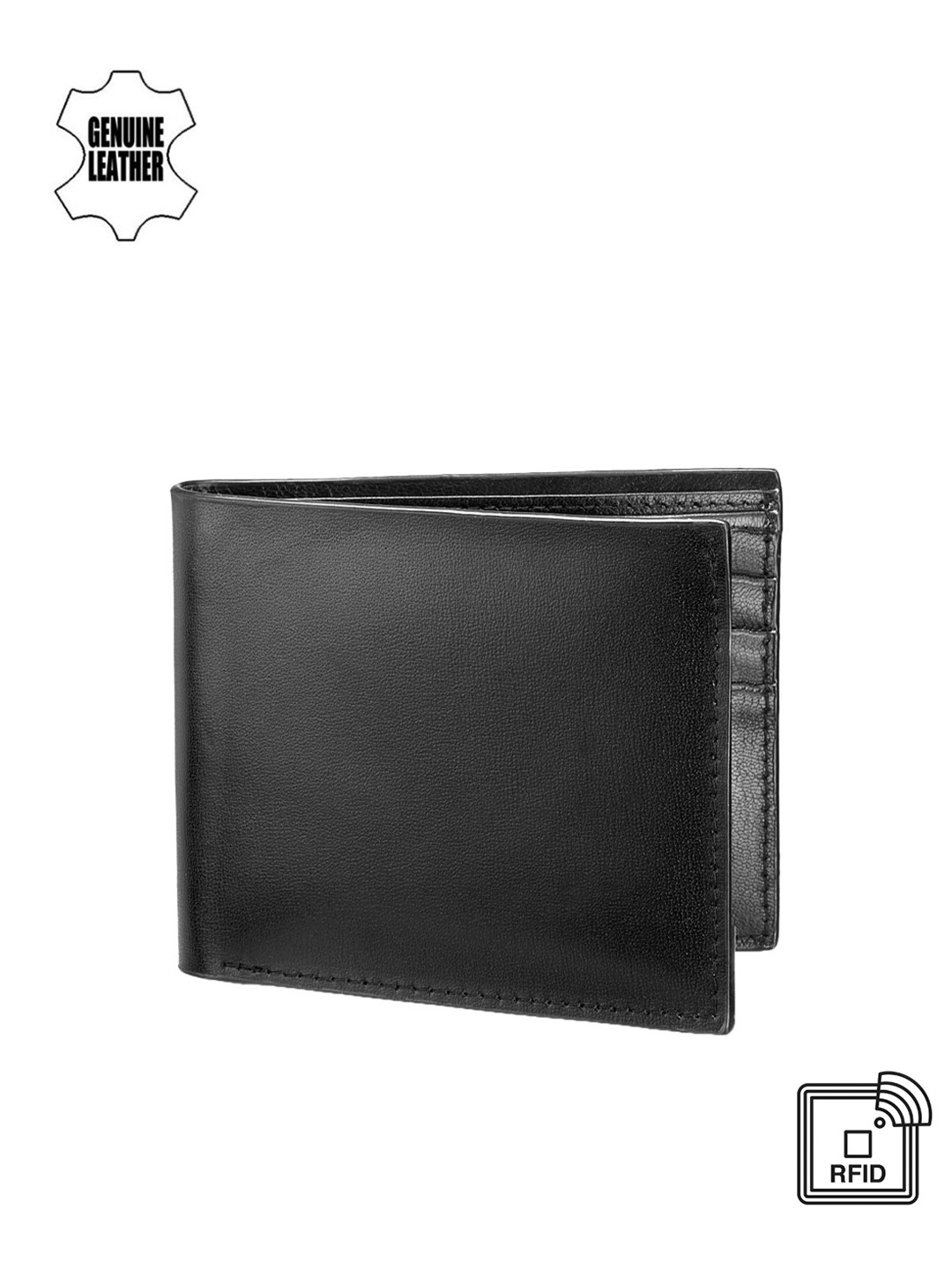 

Teakwood Leathers Men Black Genuine Leather Wallet