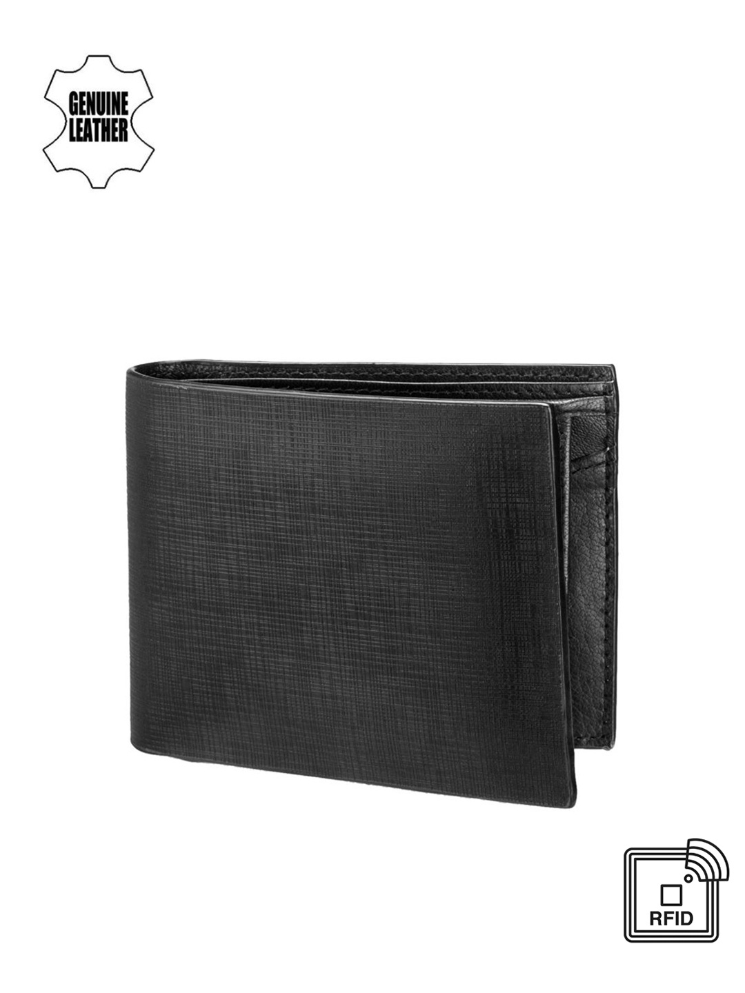 

Teakwood Leathers Men Black Textured Genuine Leather Wallet