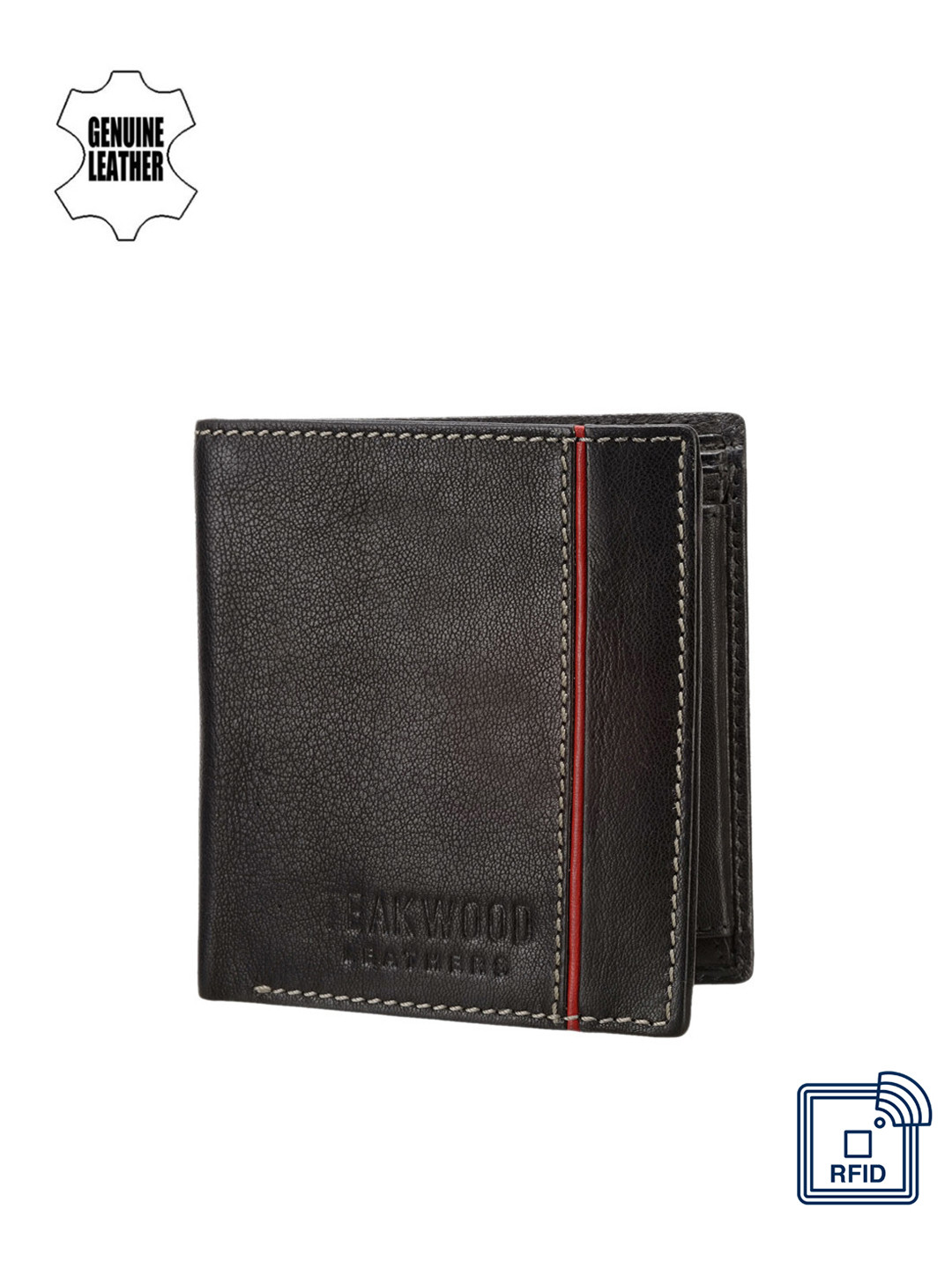 

Teakwood Leathers Men Black Genuine Leather Wallet