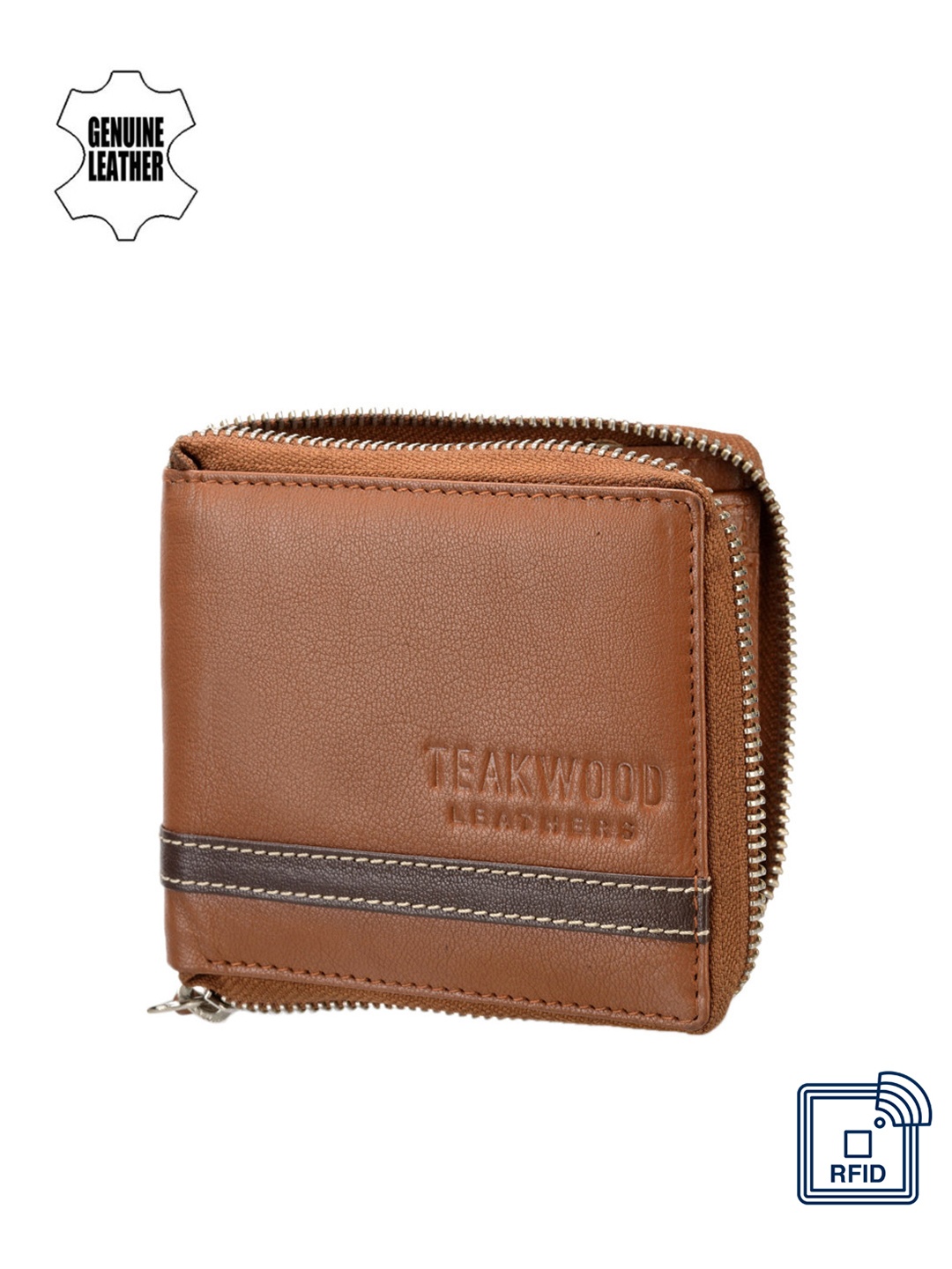 

Teakwood Leathers Men Tan Brown Genuine Leather Wallet