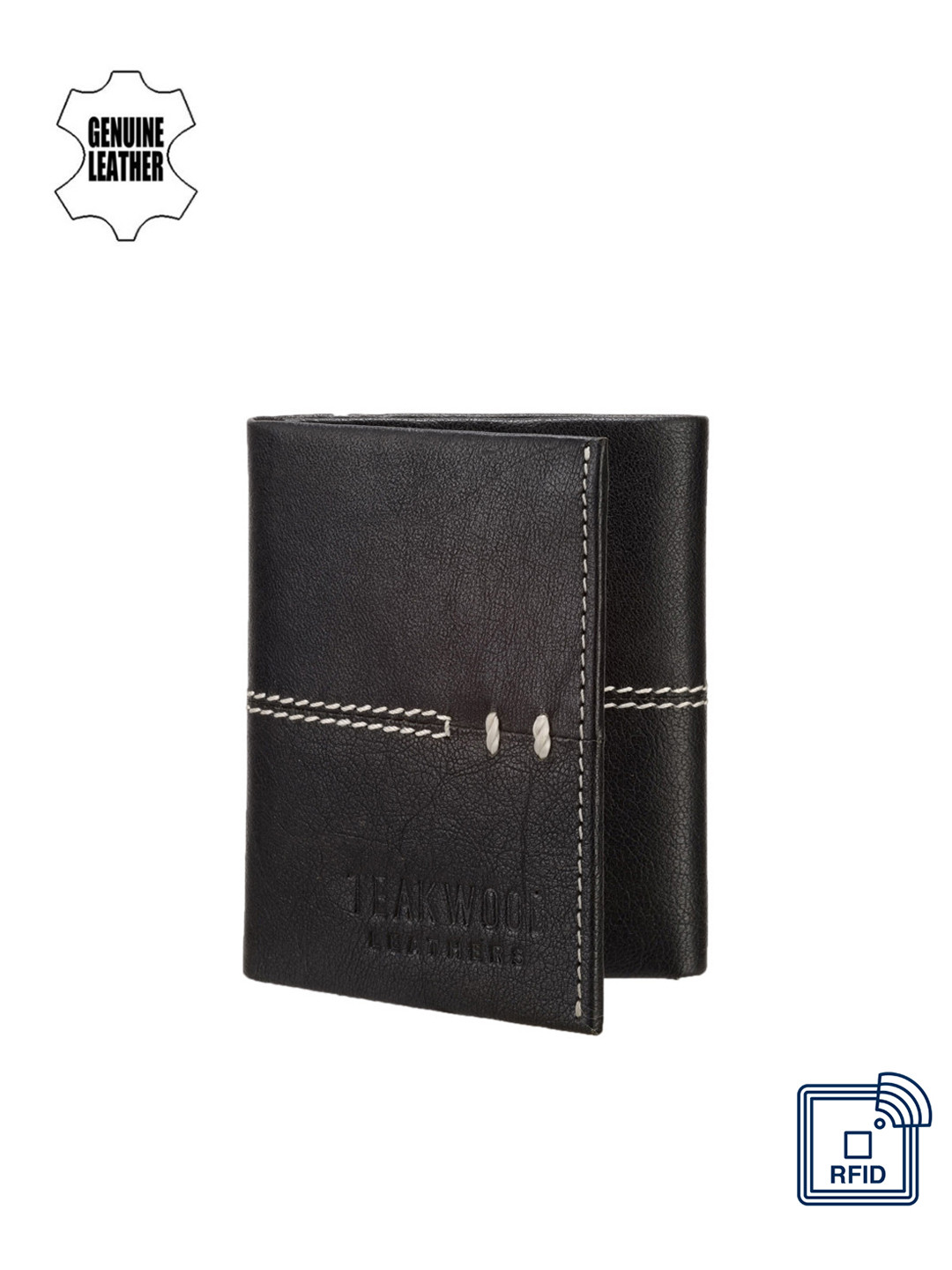 

Teakwood Leathers Men Black Genuine Leather Wallet