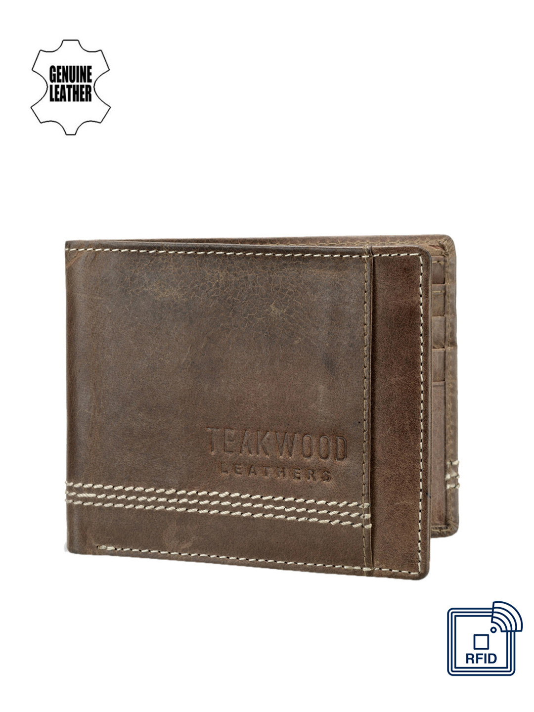 

Teakwood Leathers Men Brown Genuine Leather Wallet