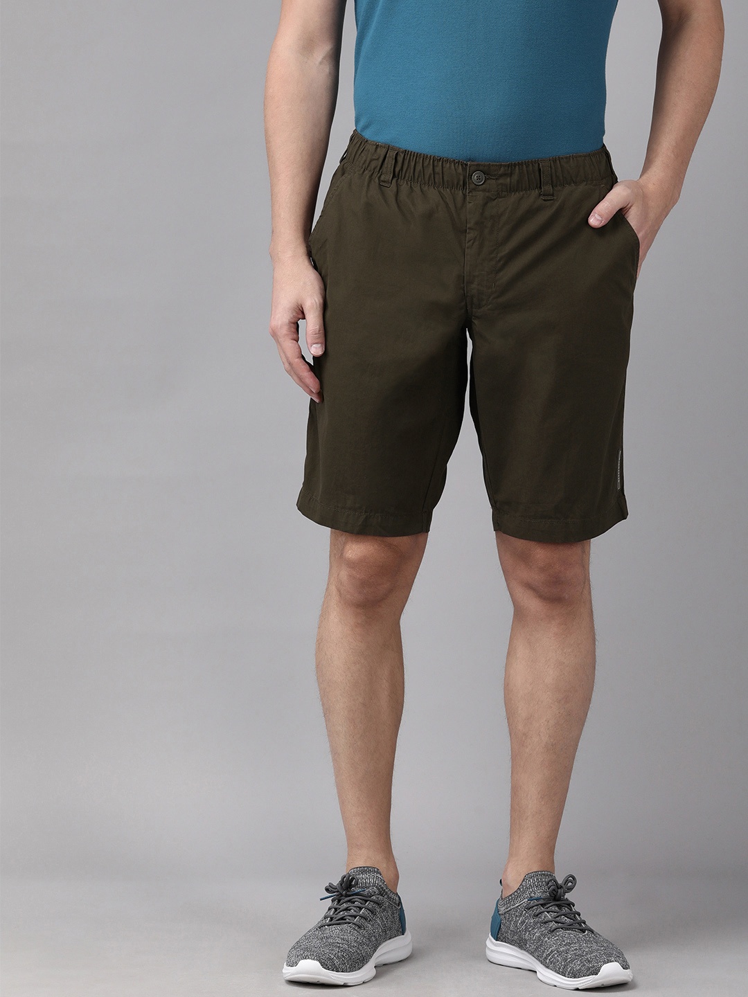 

Van Heusen Athleisure Soft Touch Functional Pockets Shorts, Olive