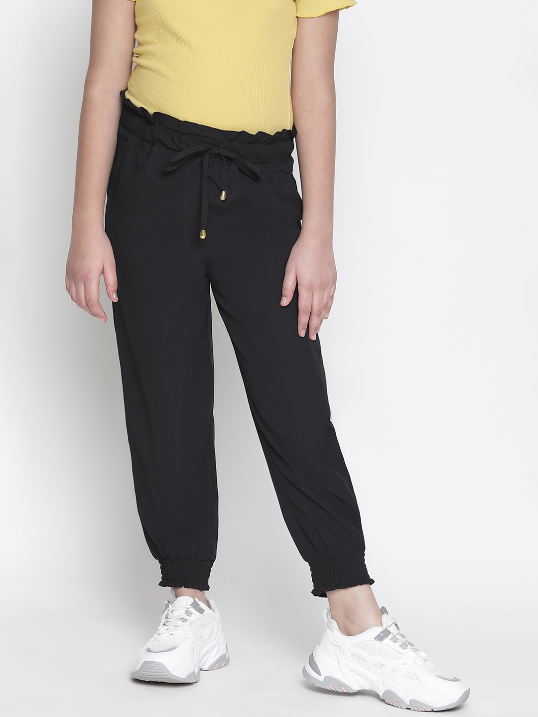 

Oxolloxo Girls Black Straight Fit Joggers